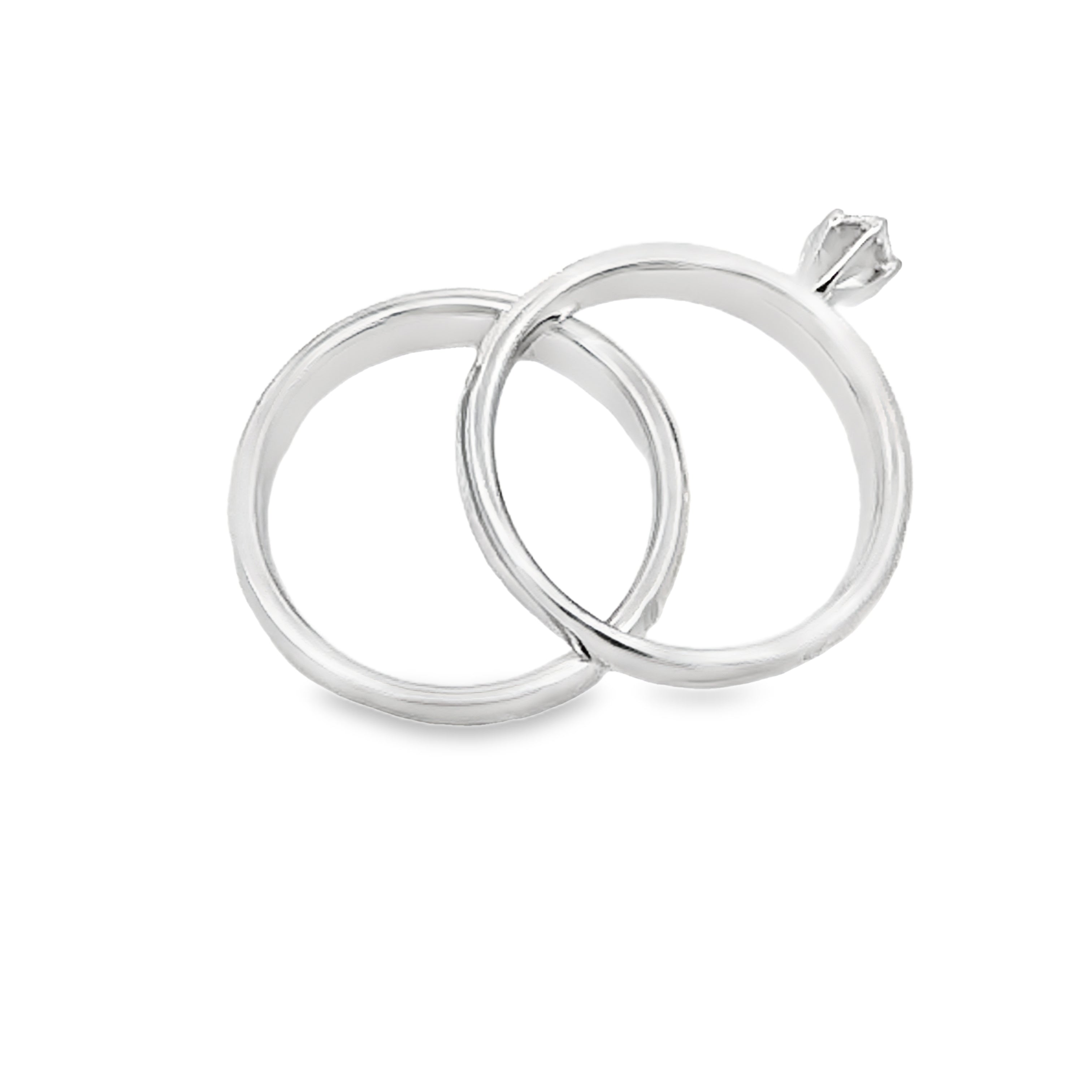 Diamond Engagement Ring Set Sterling Silver 14KT Gold on sale at MyriadMart