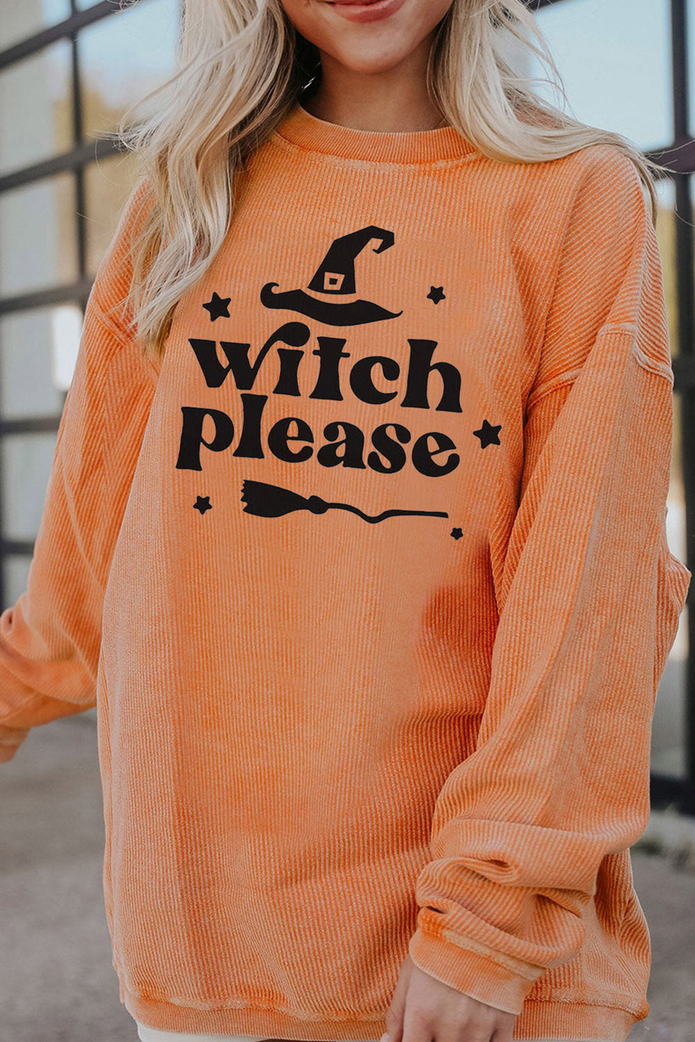 WITCH PLEASE Graphic Dropped Shoulder Sweatshirt - MyriadMart