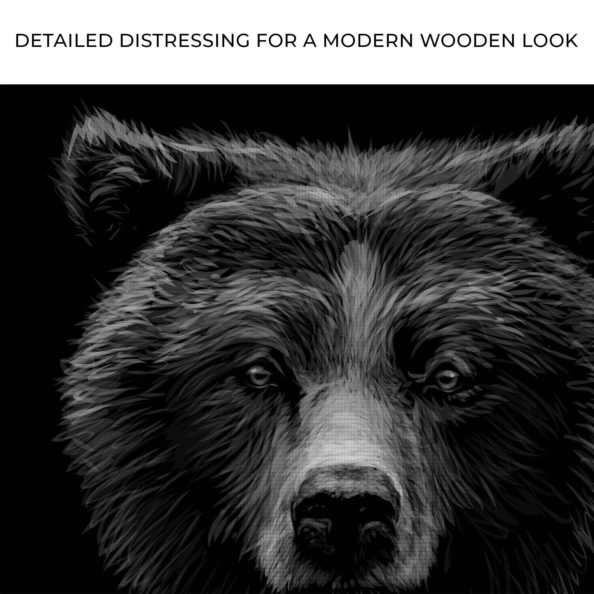 Animals Forest Bear Monochrome Canvas Wall Art on sale at MyriadMart