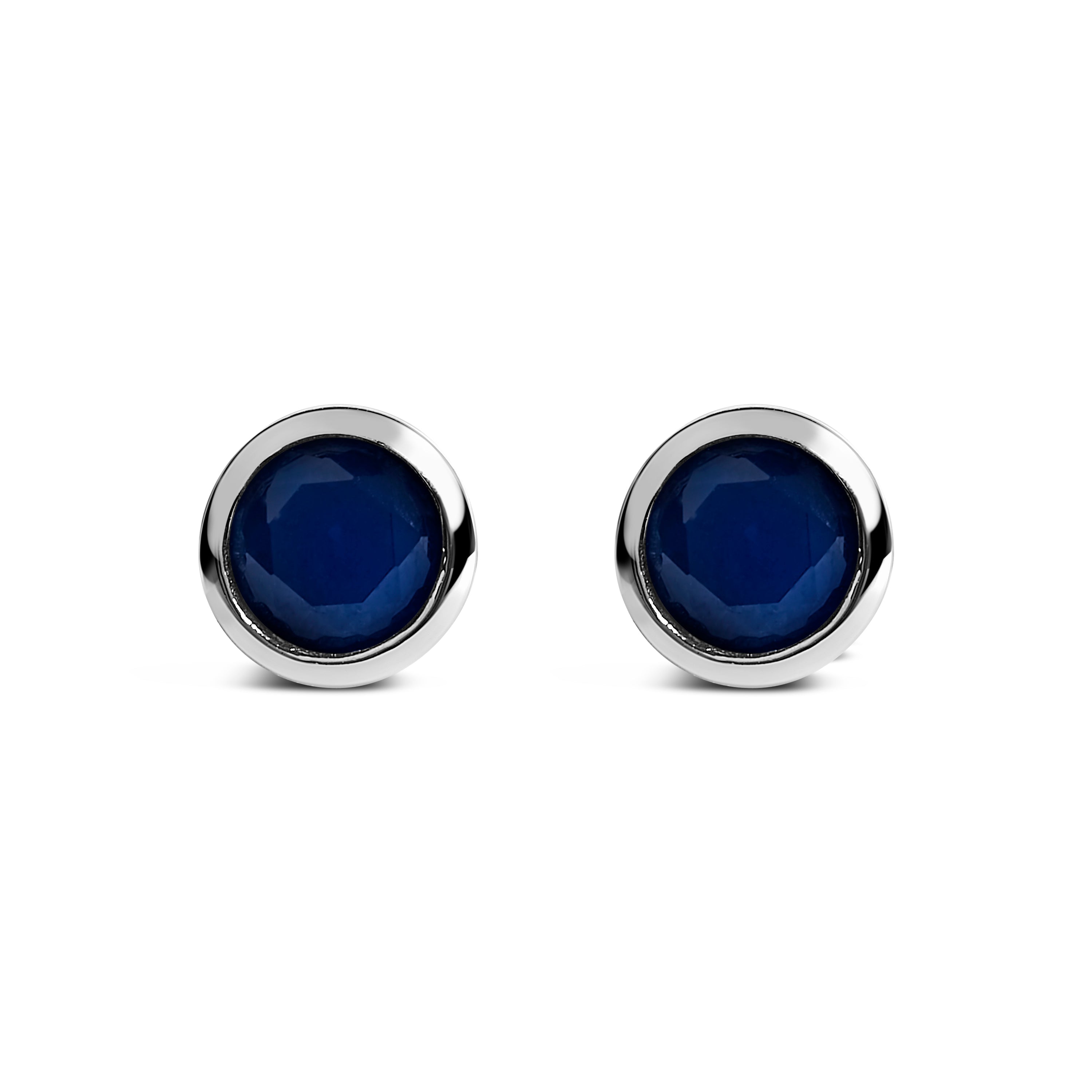 .925 Sterling Silver 6MM Bezel Set Created Purple Amethyst Solitaire Stud Earrings on sale at MyriadMart
