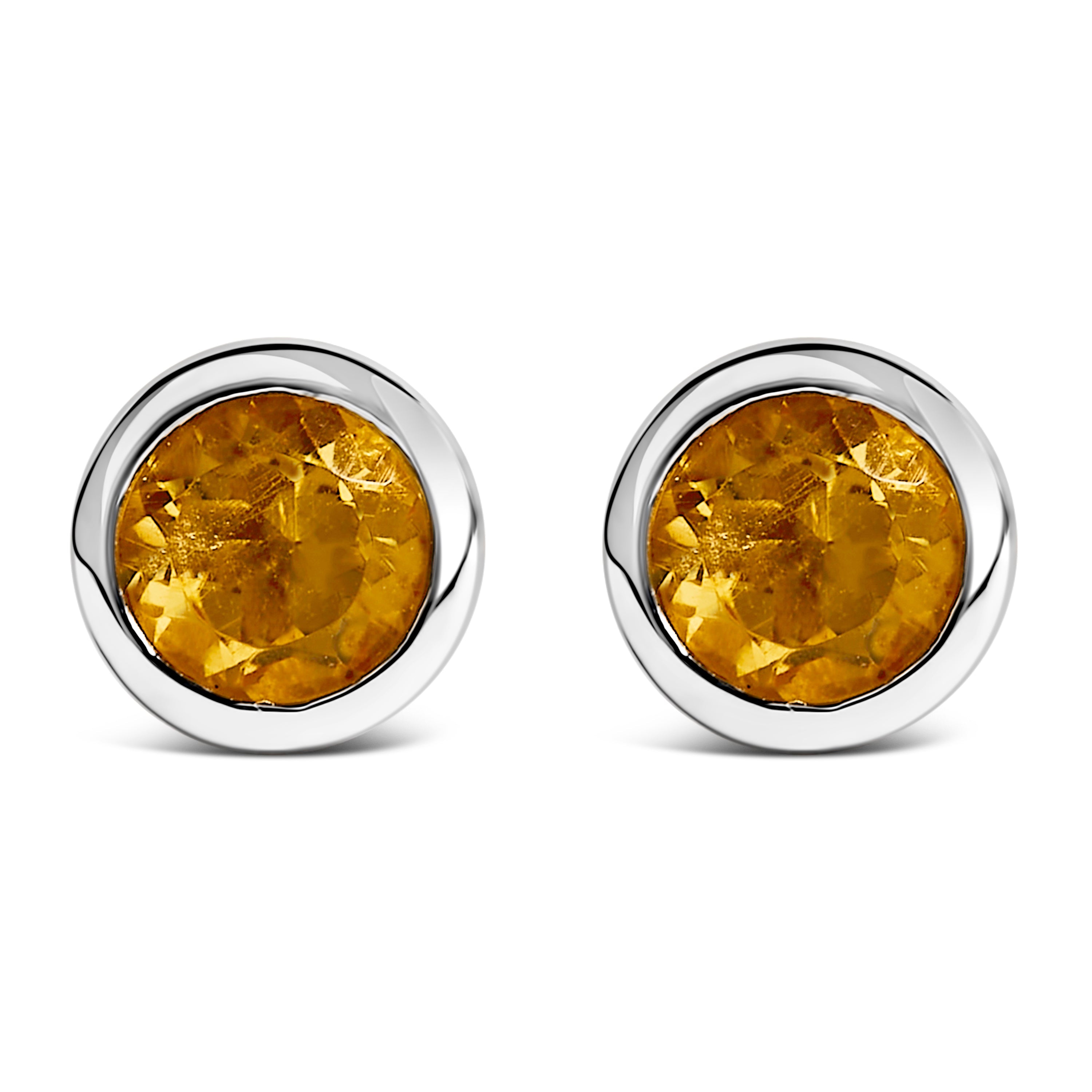 .925 Sterling Silver 6MM Bezel Set Created Purple Amethyst Solitaire Stud Earrings on sale at MyriadMart