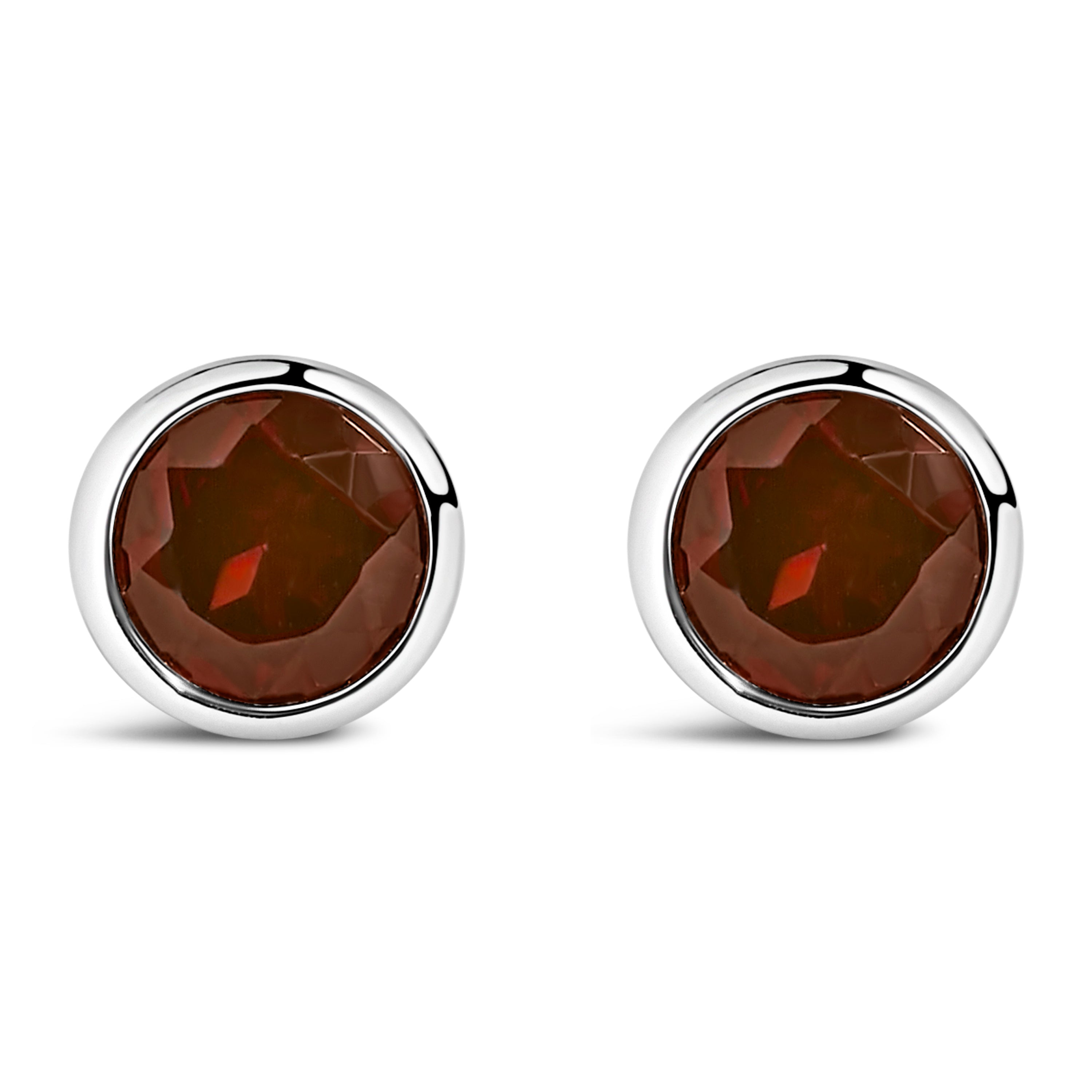.925 Sterling Silver 6MM Bezel Set Created Purple Amethyst Solitaire Stud Earrings on sale at MyriadMart