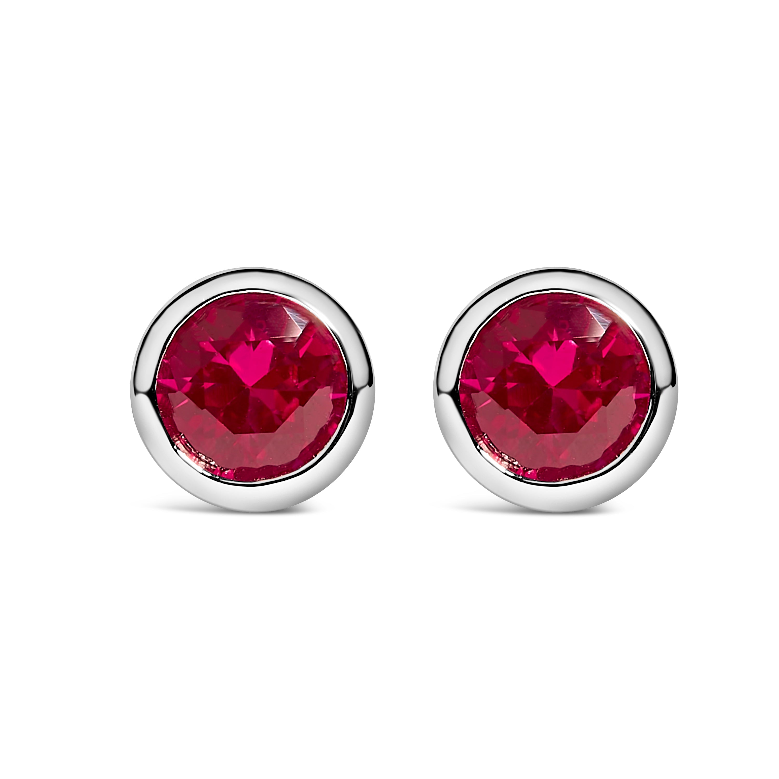 .925 Sterling Silver 6MM Bezel Set Created Purple Amethyst Solitaire Stud Earrings on sale at MyriadMart