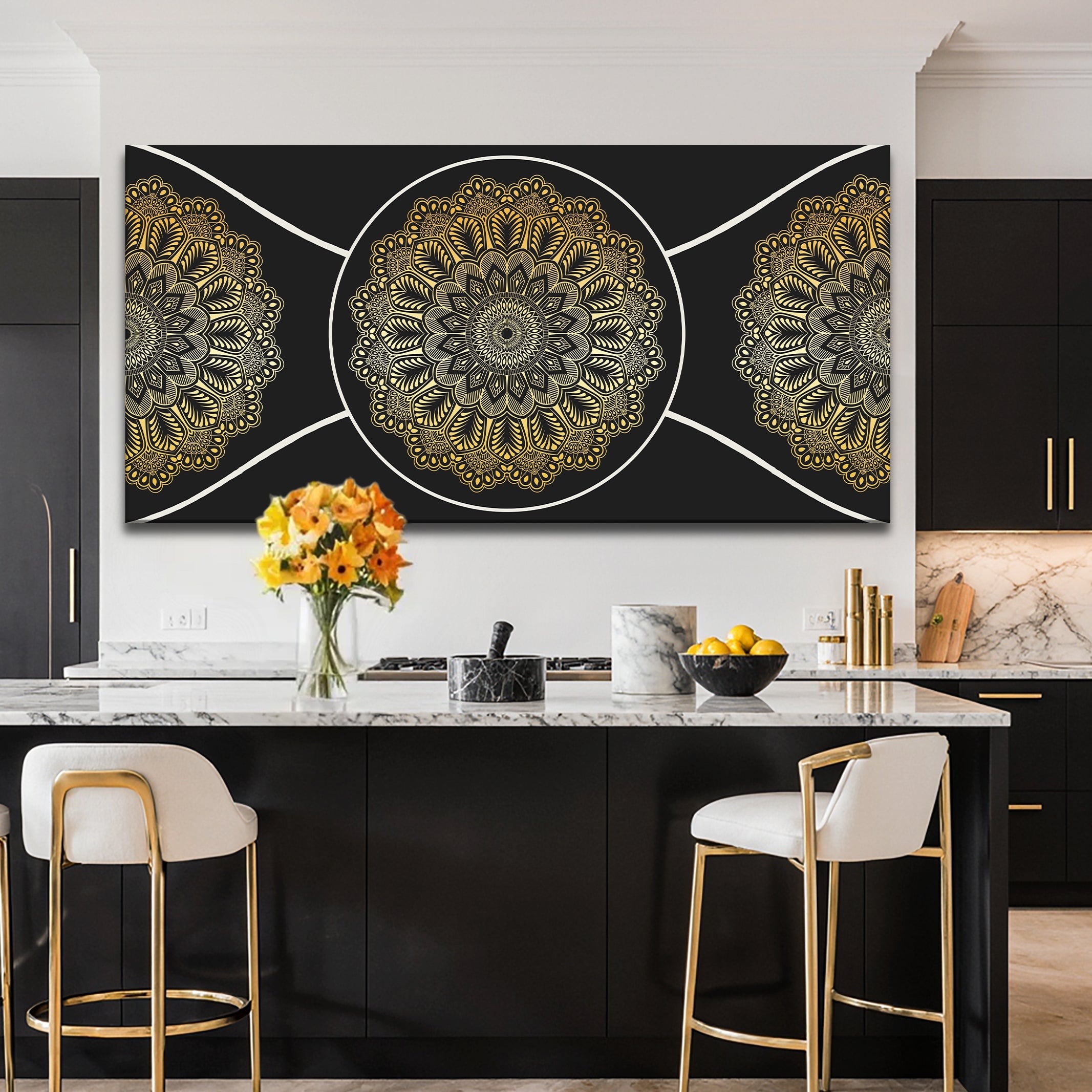 Gold Sacred Geometry Wall Art on sale at MyriadMart