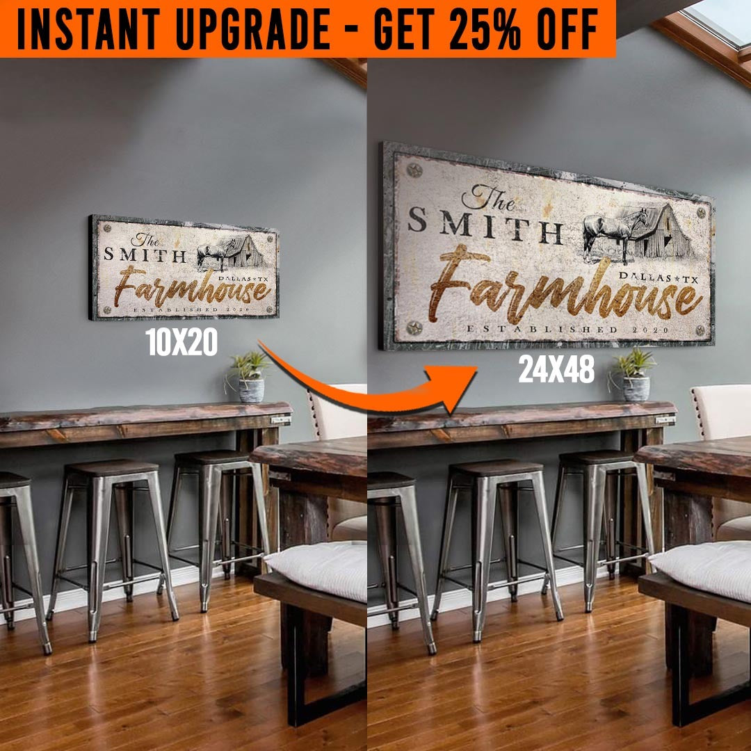 Upgrade Your 'Rustic Horse Farmhouse' Style 3 Canvas To 24x48 Inches on sale at MyriadMart
