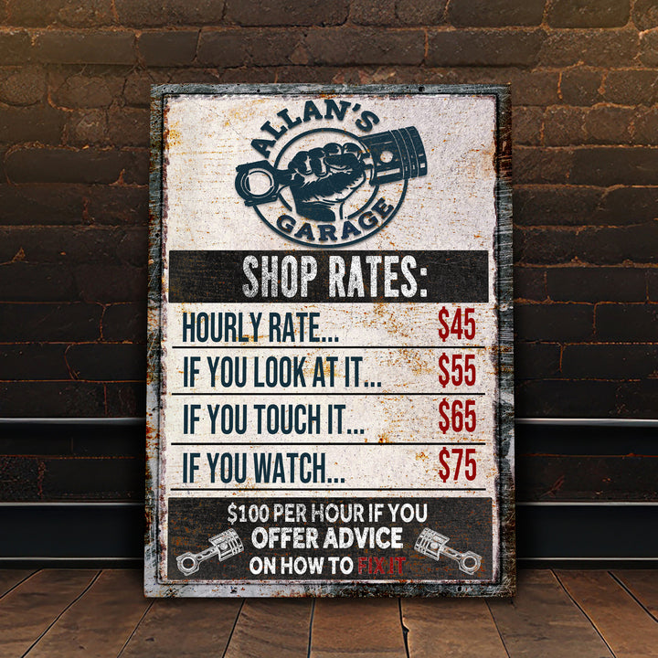 Garage Rules Sign on sale at MyriadMart