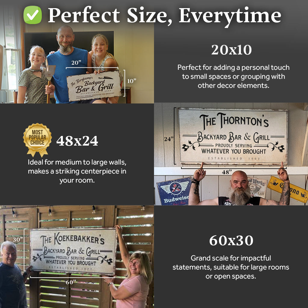 Backyard Bar & Grill Sign on sale at MyriadMart