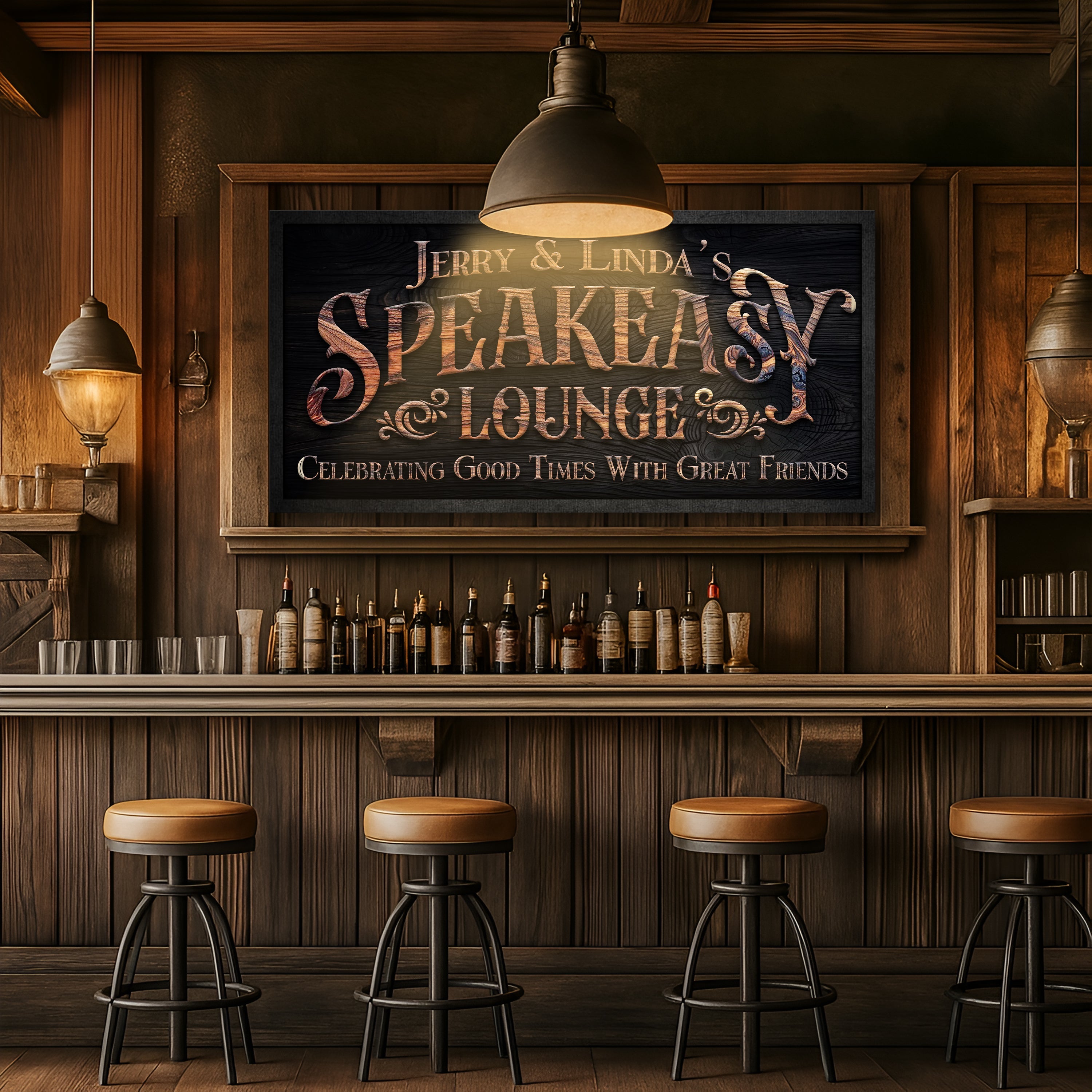 Speakeasy Lounge Wall Sign on sale at MyriadMart