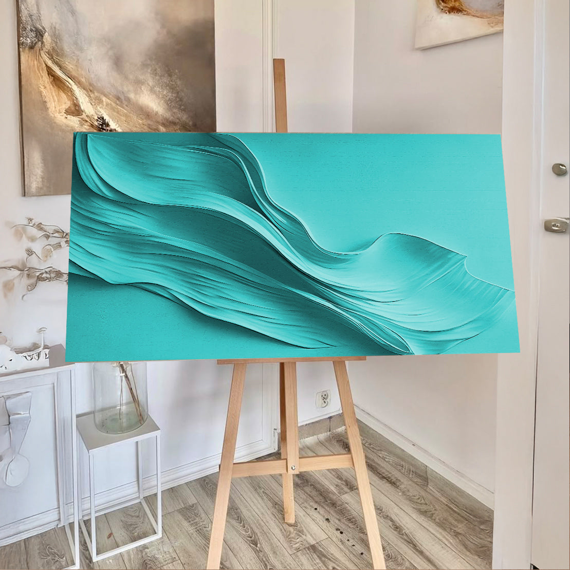 Turquoise Minimalist Wall Art on sale at MyriadMart
