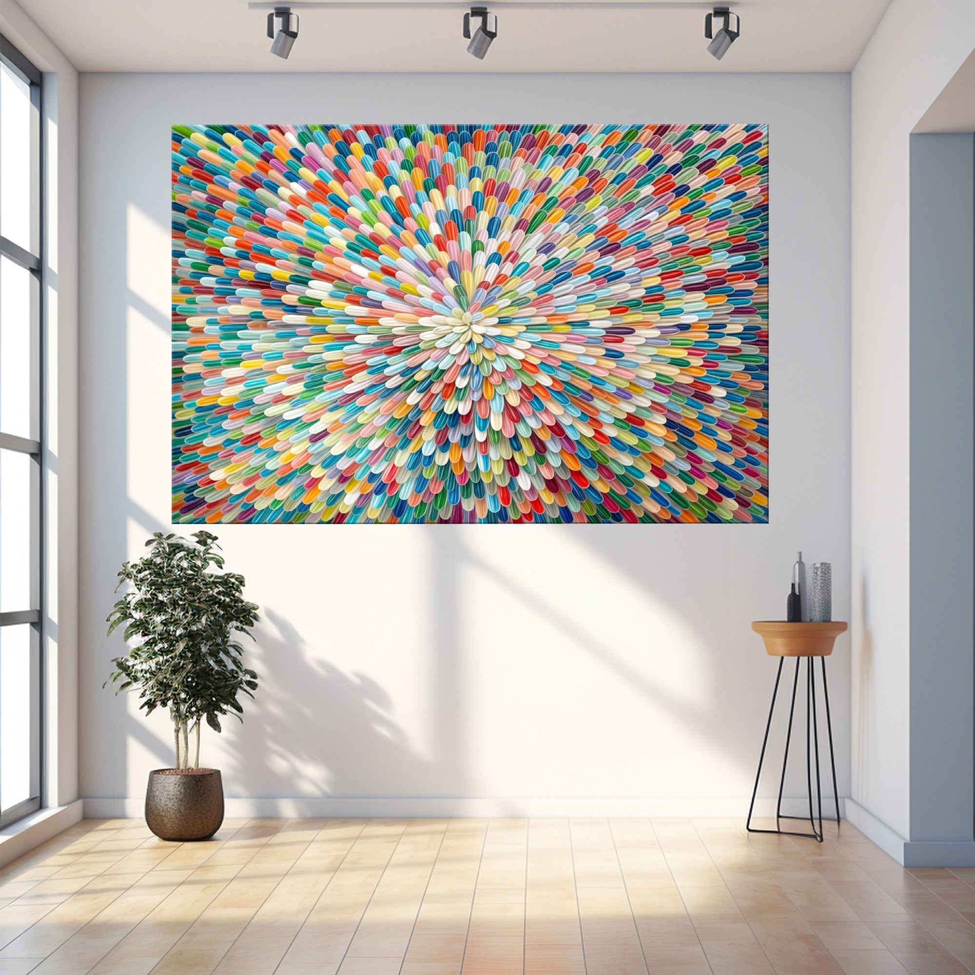 Radiant Bloom Abstract Impasto Wall Art on sale at MyriadMart