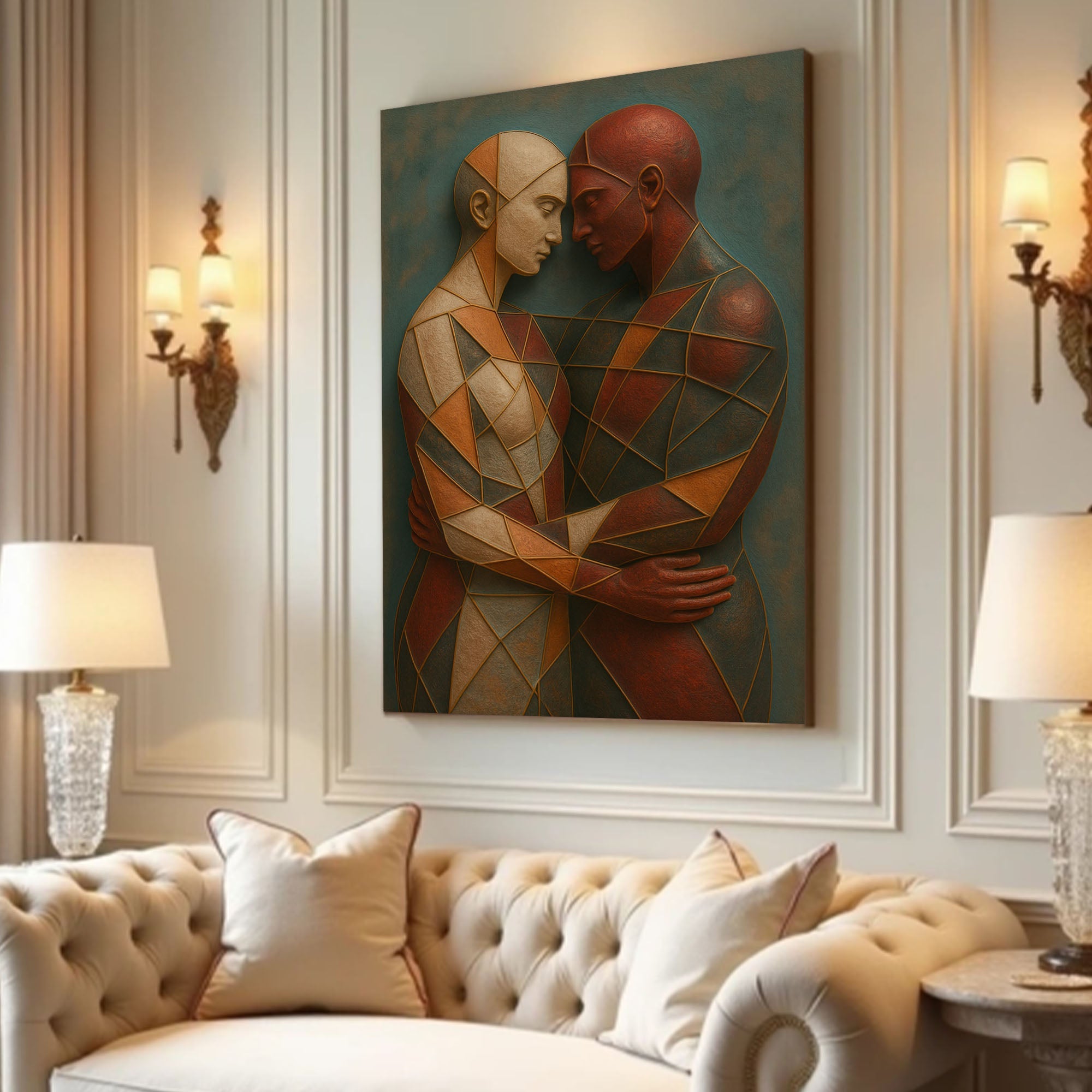 Embrace of Geometry Abstract Wall Art III on sale at MyriadMart