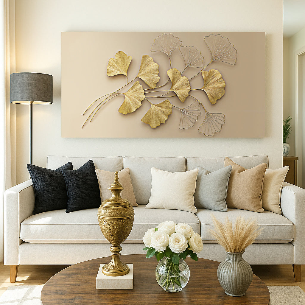Golden Botanical Wall Art on sale at MyriadMart