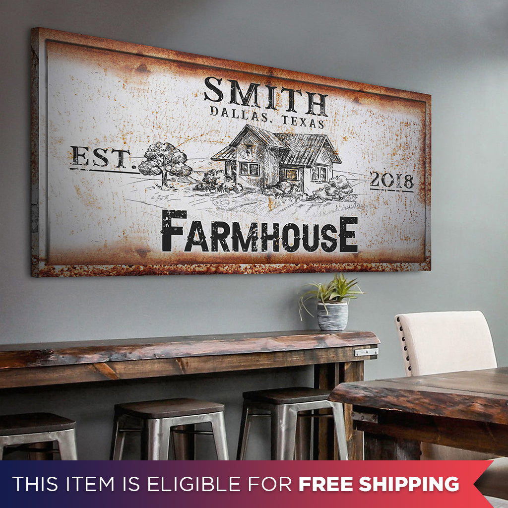 Rustic Farmhouse Personalized Sign III on sale at MyriadMart