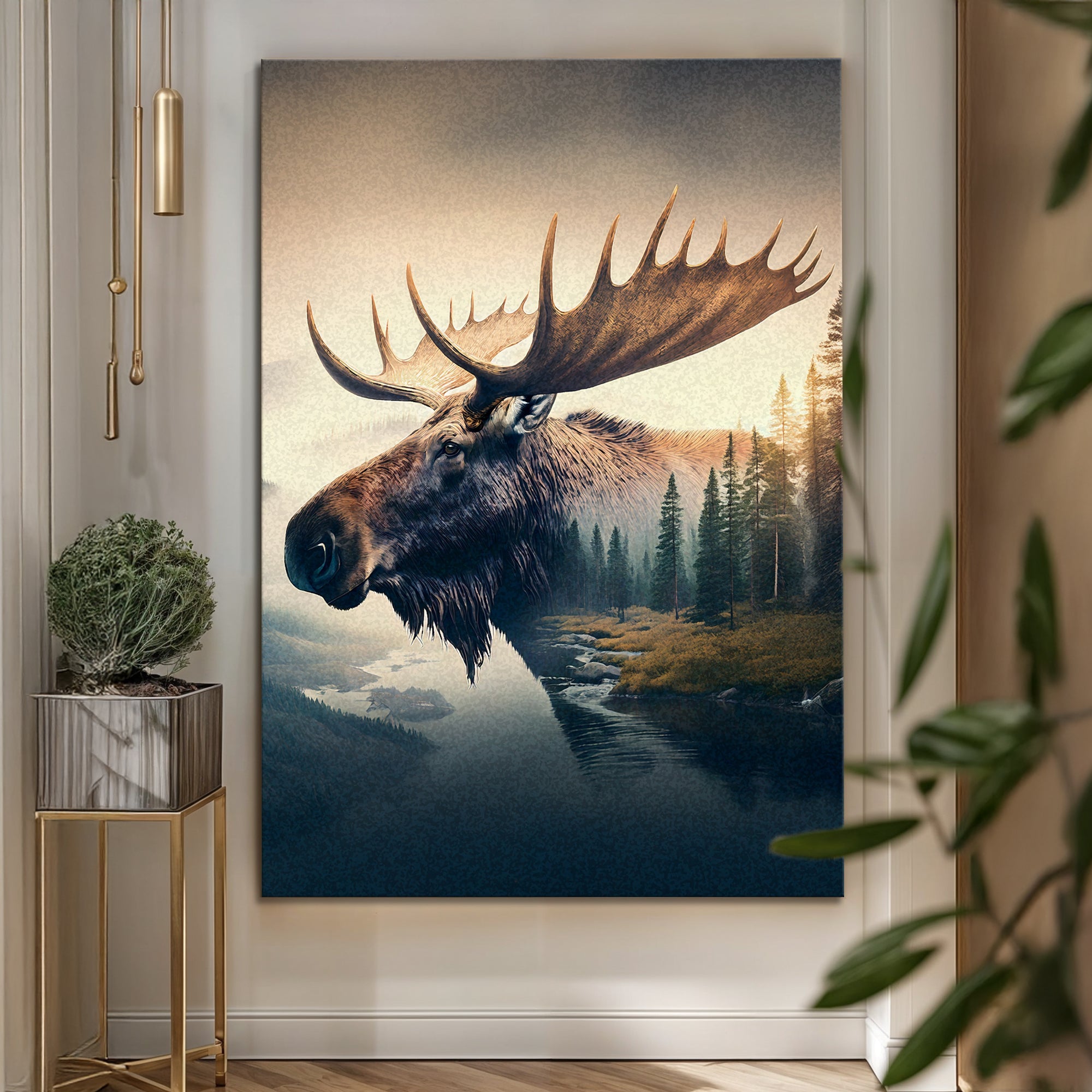 Moose Double Exposure Wall Art on sale at MyriadMart