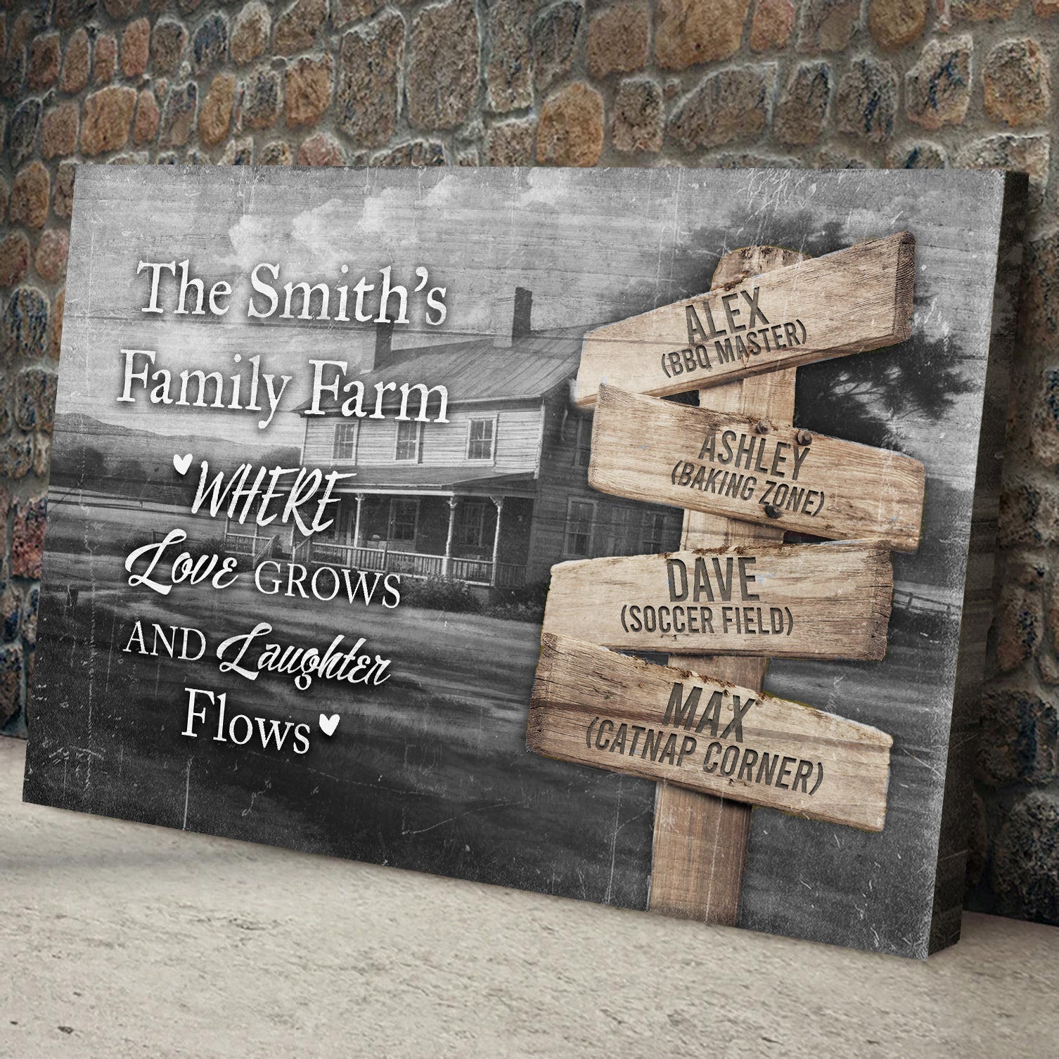 Direction Of Our Lives Family Farm Names Sign II on sale at MyriadMart