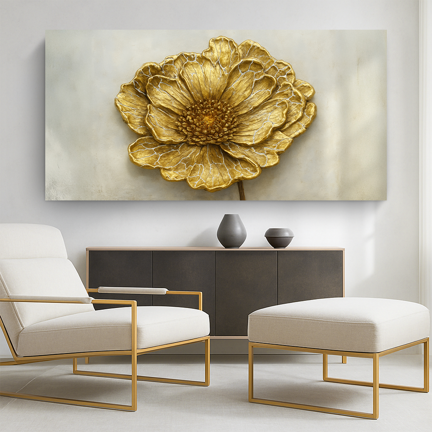 Golden Dandelion Minimalist Abstract Wall Art VI on sale at MyriadMart