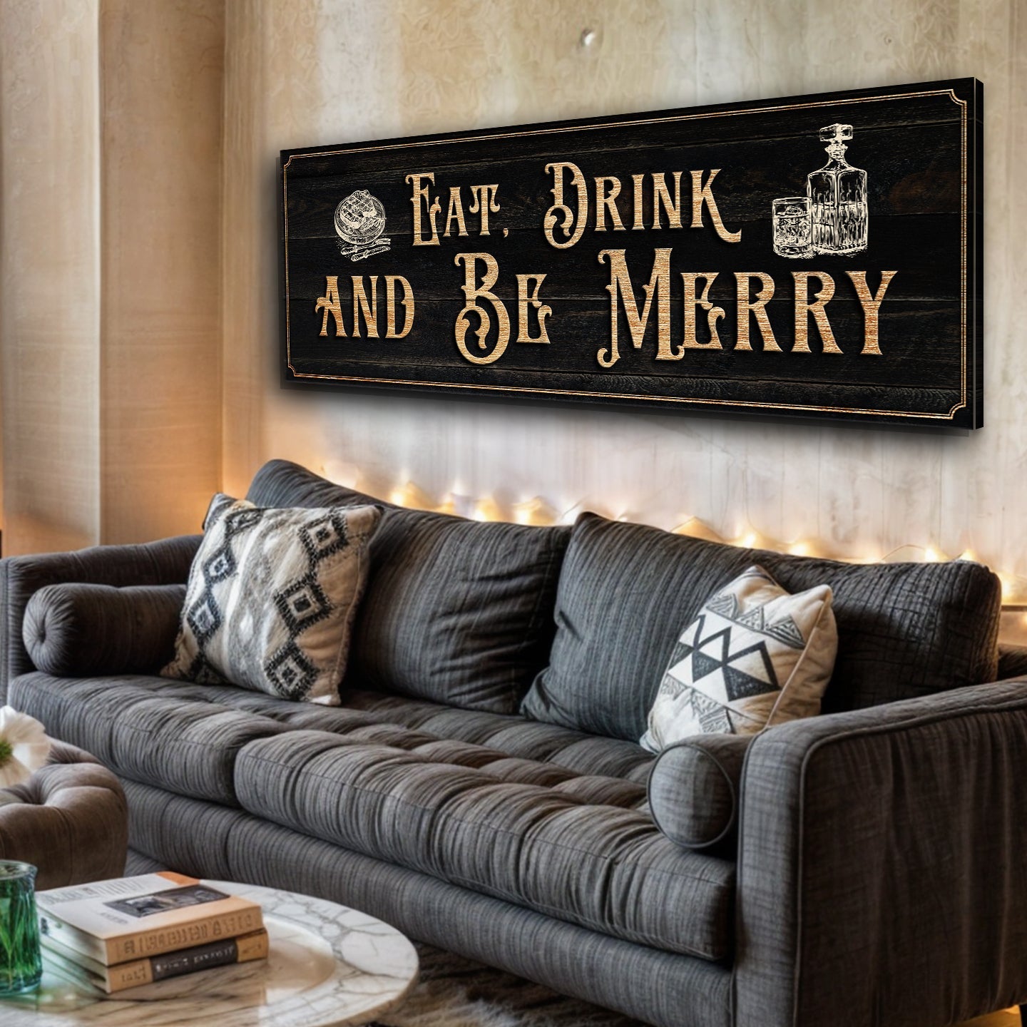 Eat, Drink And Be Merry Family Sign on sale at MyriadMart