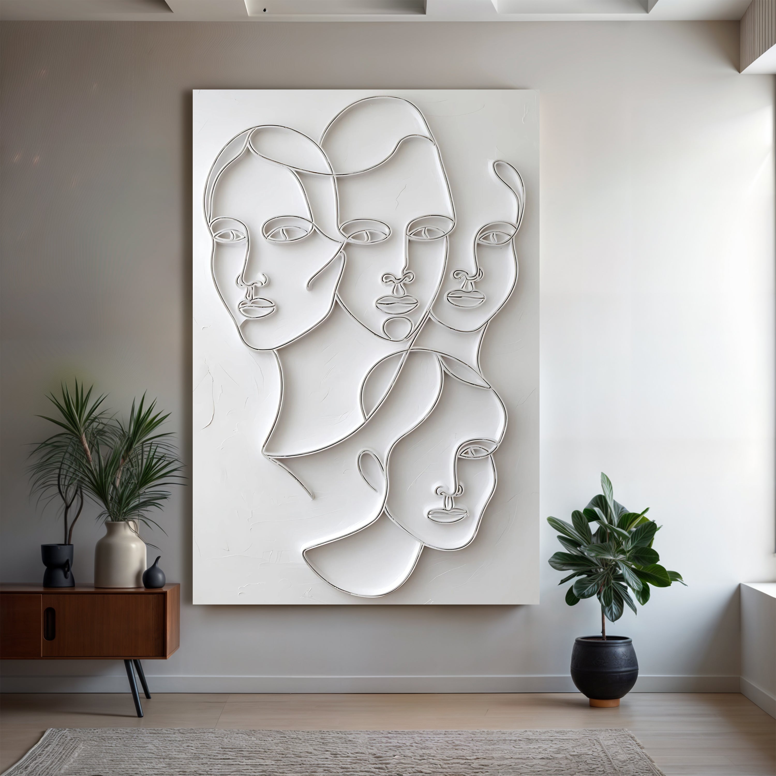 3D Minimalist Faces Wall Art on sale at MyriadMart