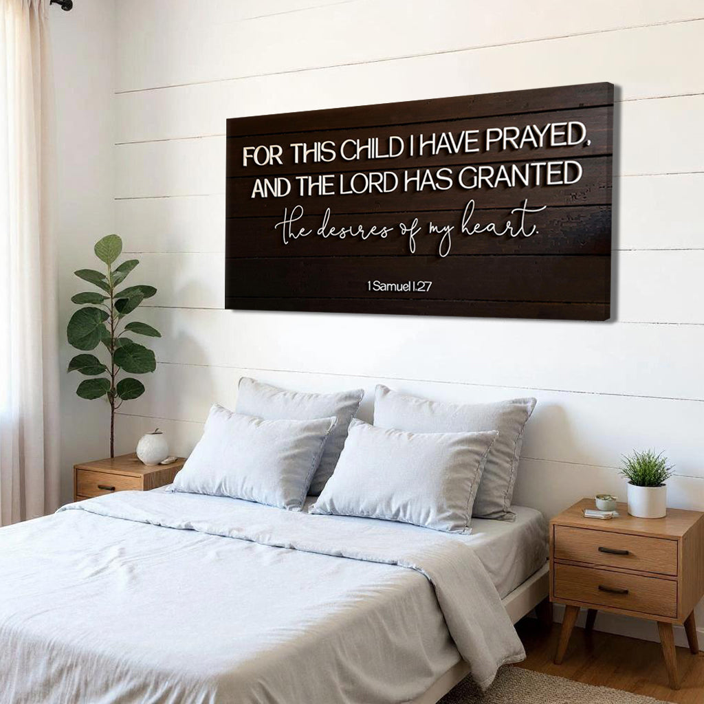 1 Samuel 1:27 - For This Child I Have Prayed Sign V on sale at MyriadMart