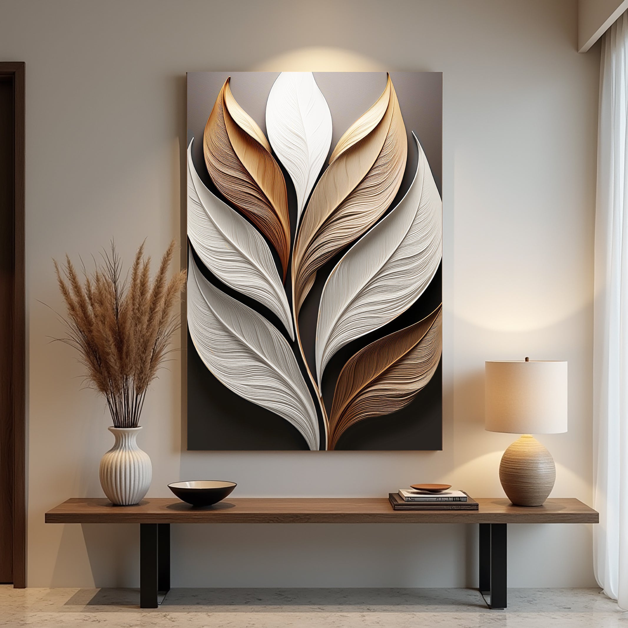 Elegant 3D Leaf Wall Art on sale at MyriadMart