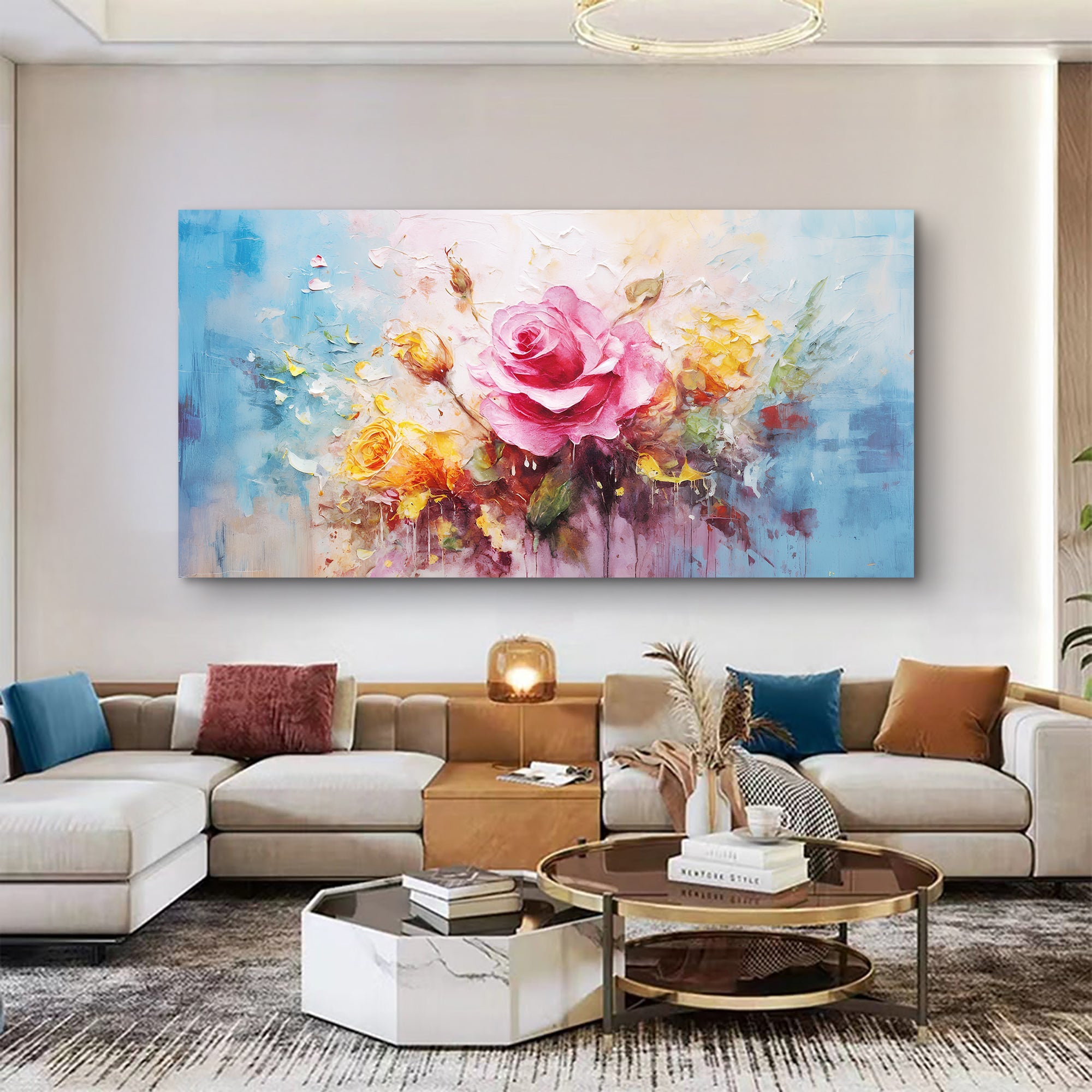 Rose Flower Impasto Wall Art on sale at MyriadMart