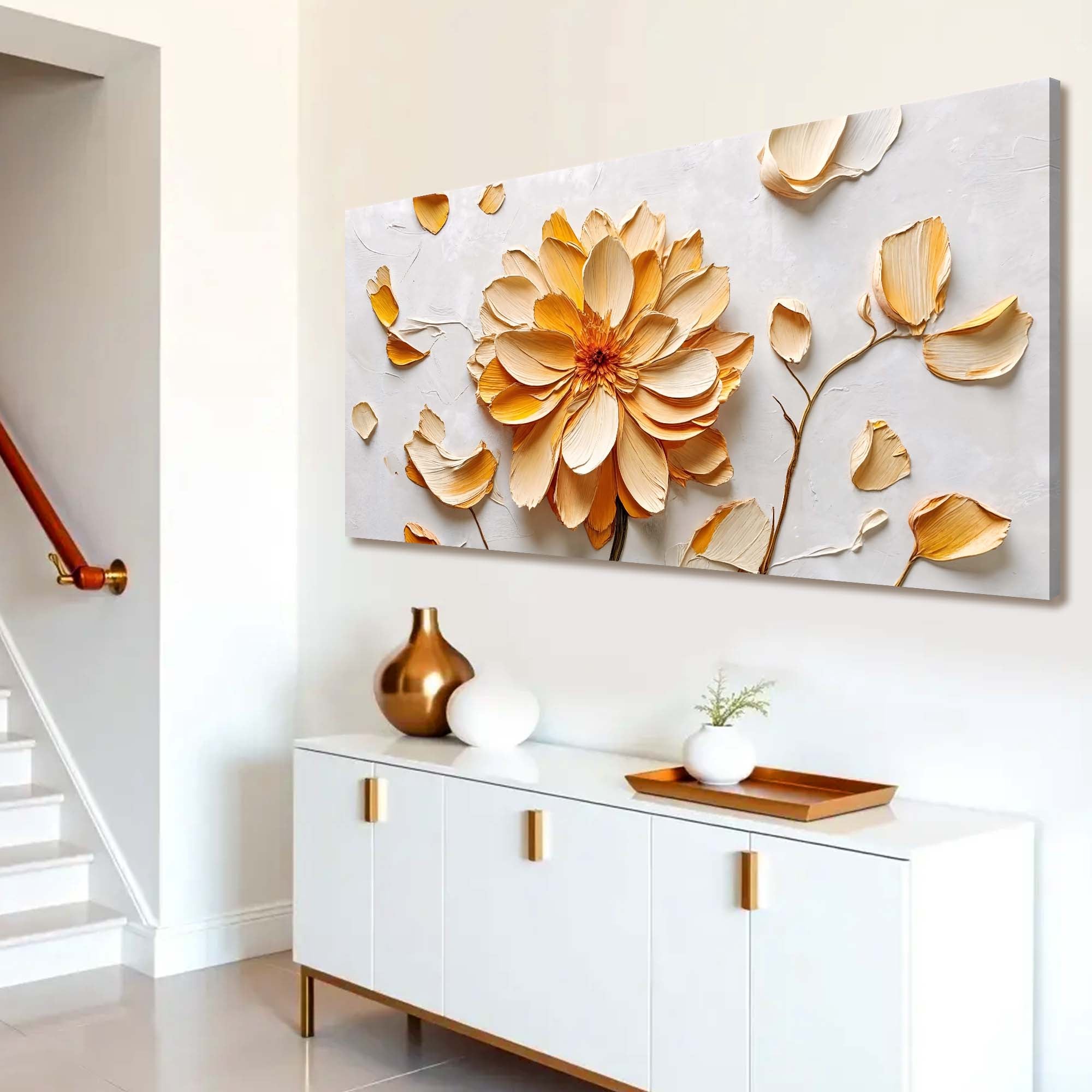 Golden Dandelion Minimalist Abstract Wall Art III on sale at MyriadMart