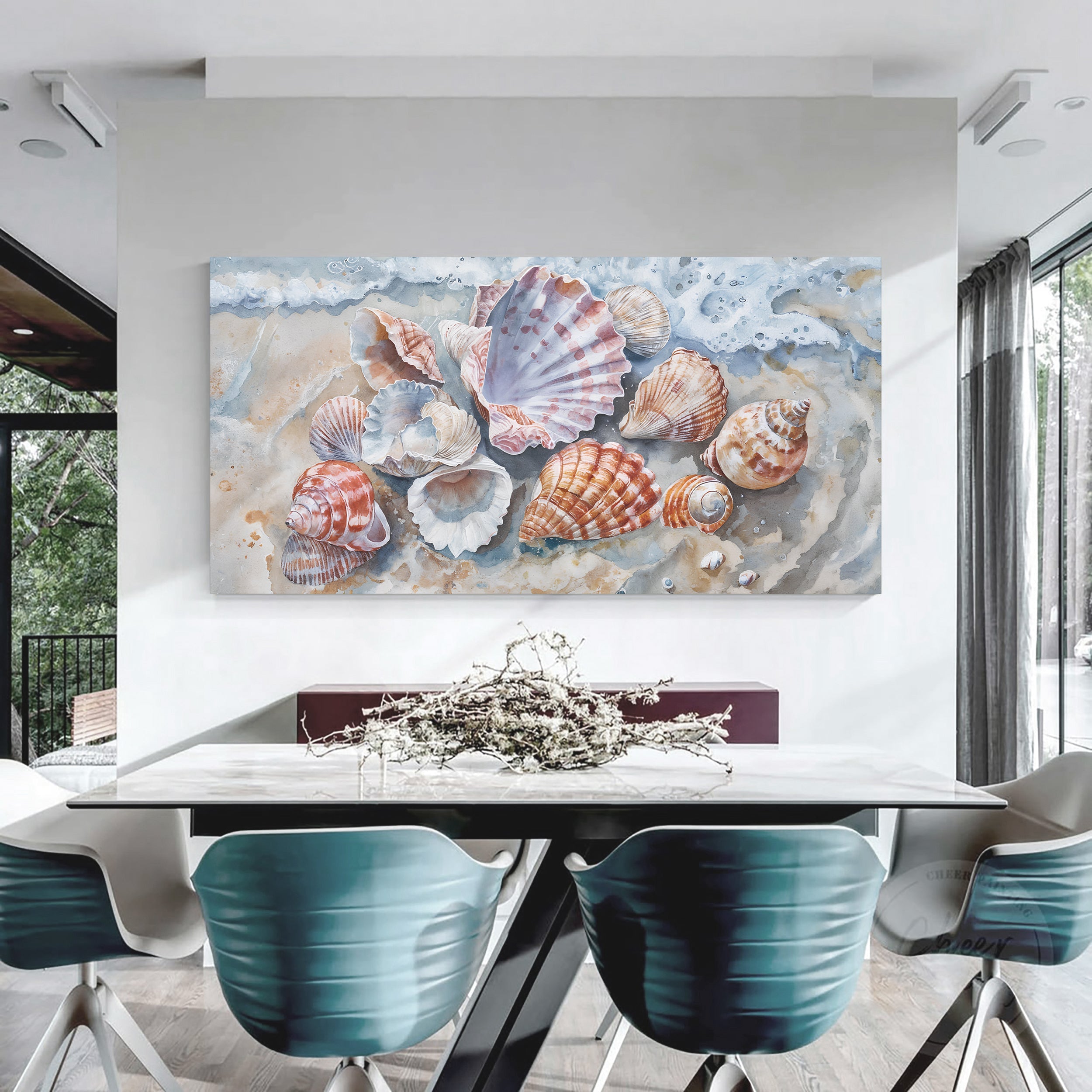 Sea Shells Modern Coastal Wall Art on sale at MyriadMart