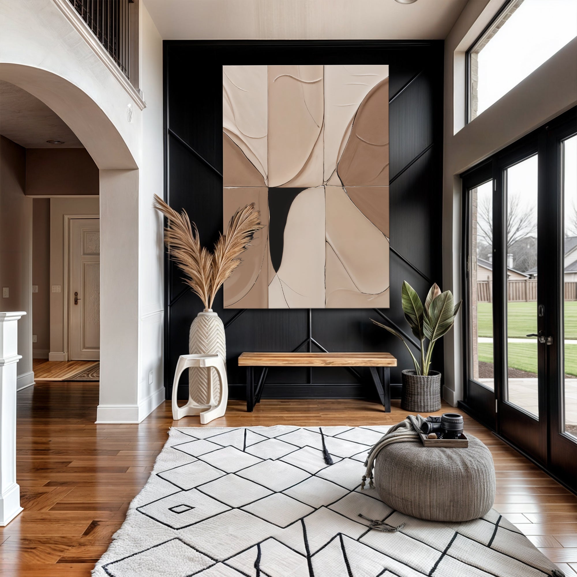 Neutral Abstract Boho Impasto Wall Art on sale at MyriadMart