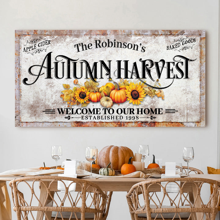 Family Autumn Harvest Thanksgiving Sign II on sale at MyriadMart