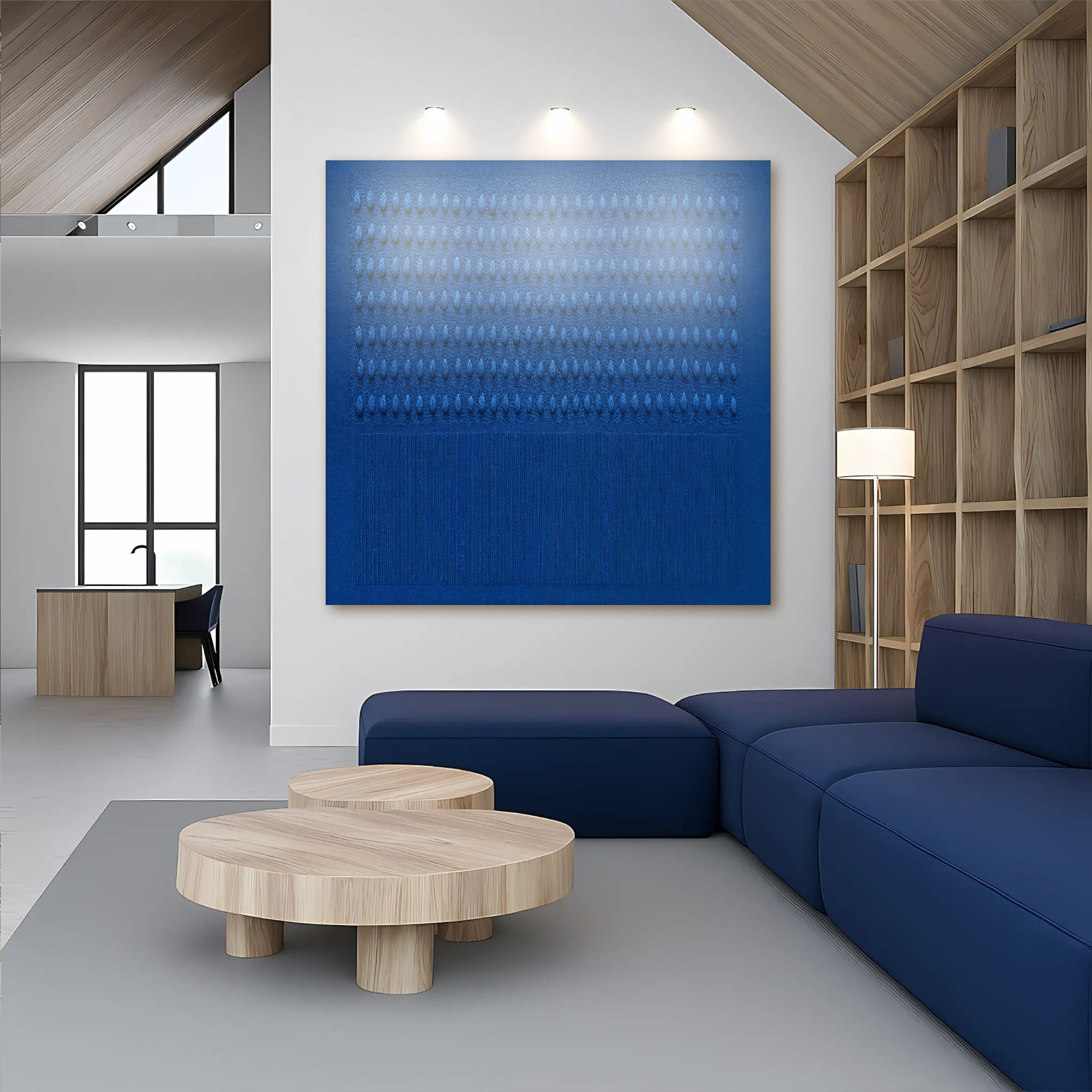 Minimalist Blue Gradient Abstract Wall Art on sale at MyriadMart