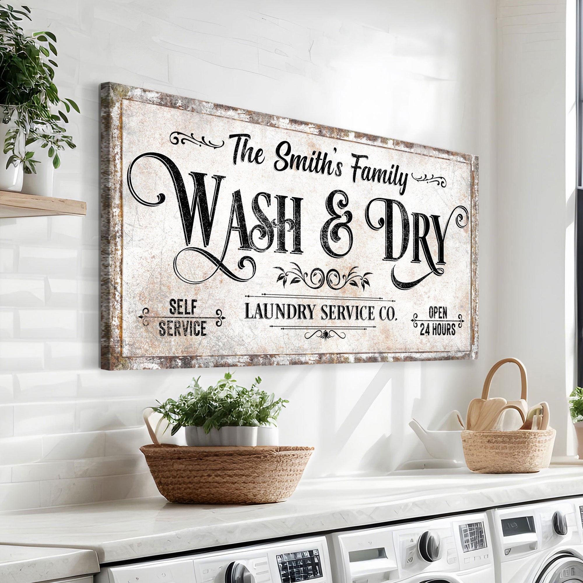 Personalized Laundry Service Sign II on sale at MyriadMart