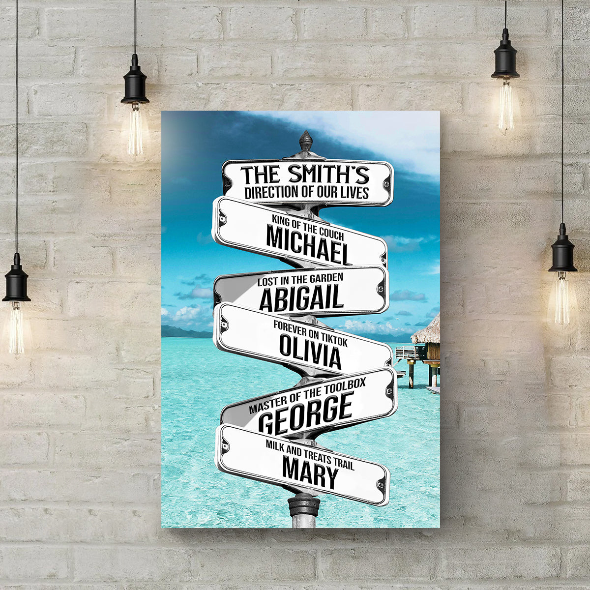 Direction Of Our Lives Family Beach Names Sign on sale at MyriadMart