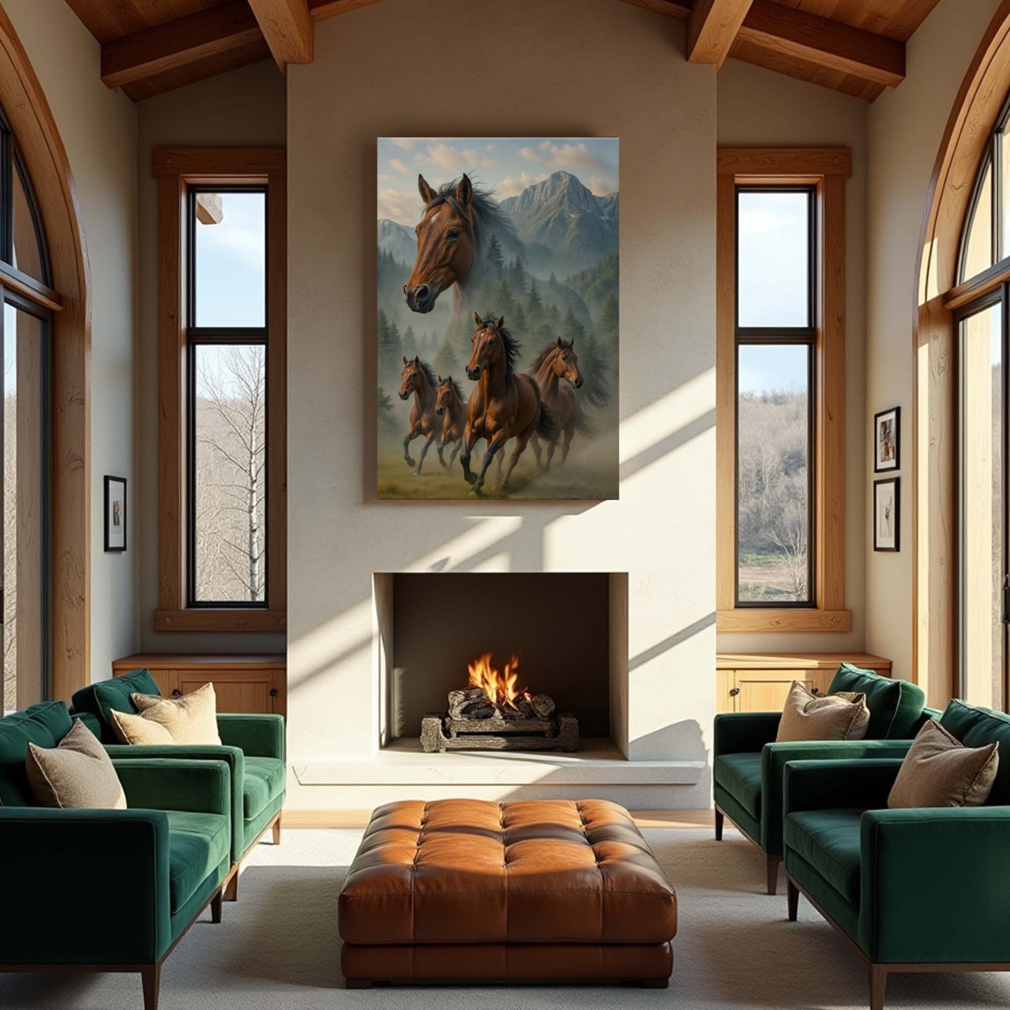 Galloping Horse Double Exposure Wall Art on sale at MyriadMart