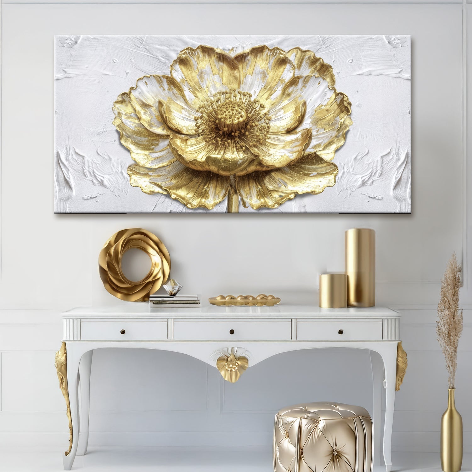 Golden Dandelion Minimalist Abstract Wall Art V on sale at MyriadMart