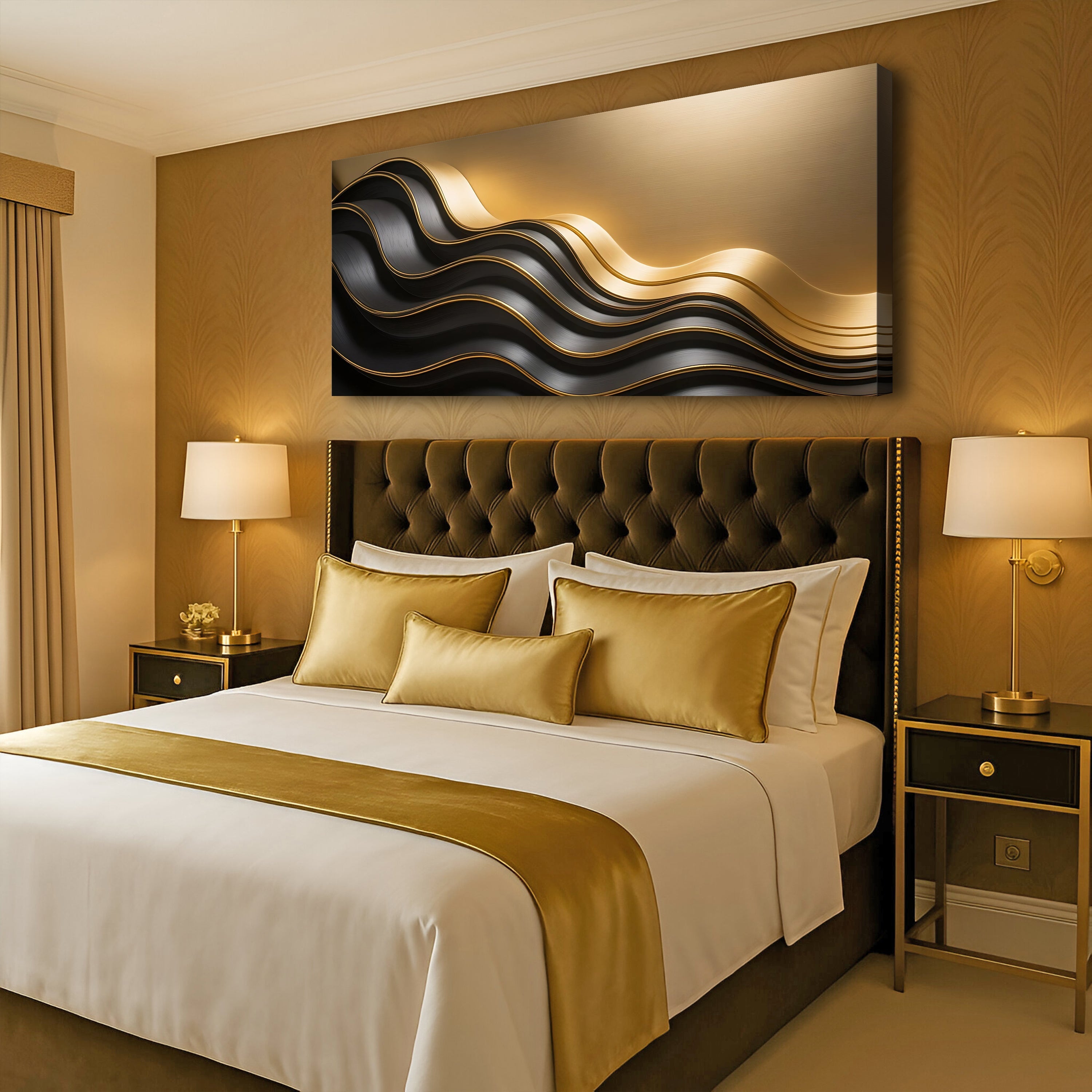 Black and Gold Minimalist Abstract Wall Art IV on sale at MyriadMart