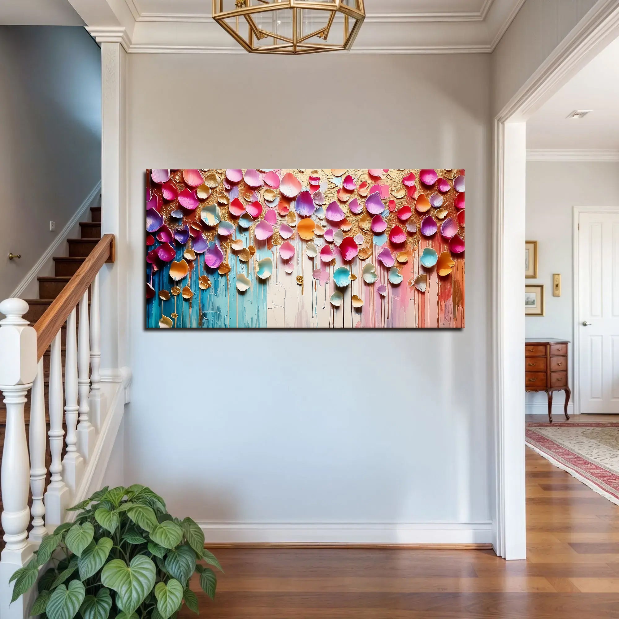 Vibrant Petals Impasto Wall Art on sale at MyriadMart