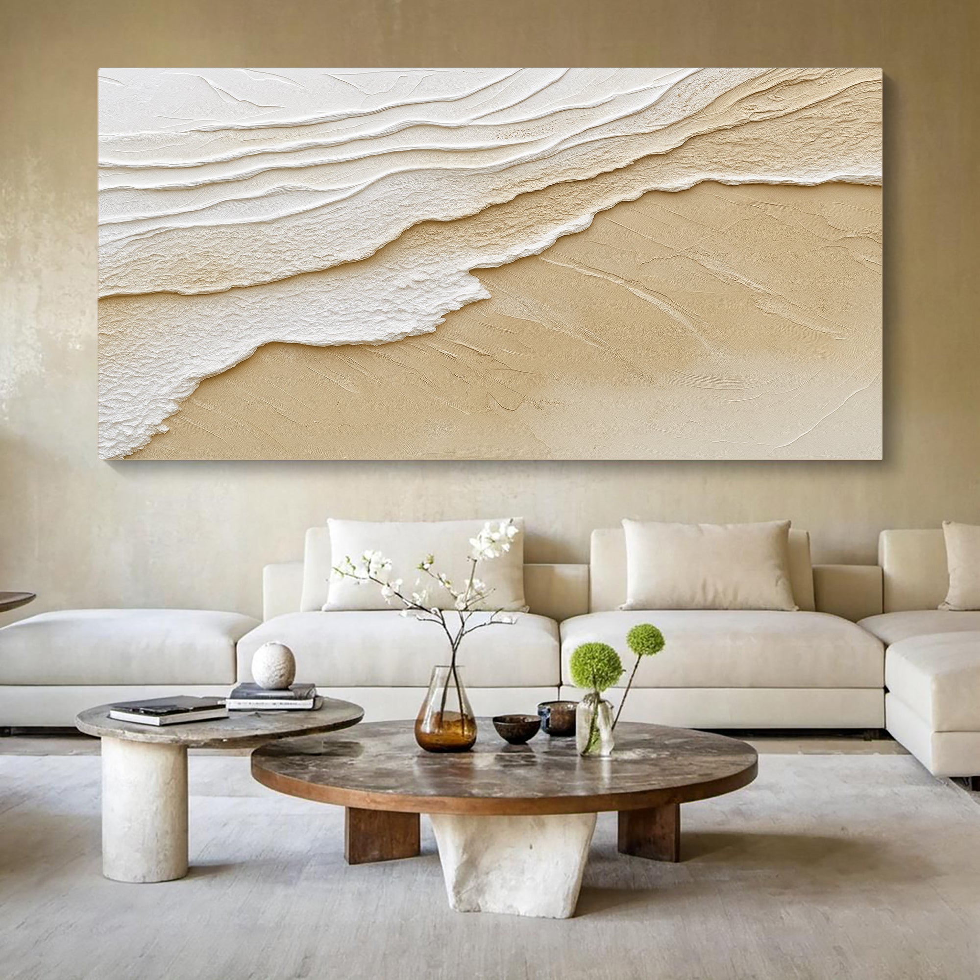 Neutral Ocean Waves Wall Art on sale at MyriadMart