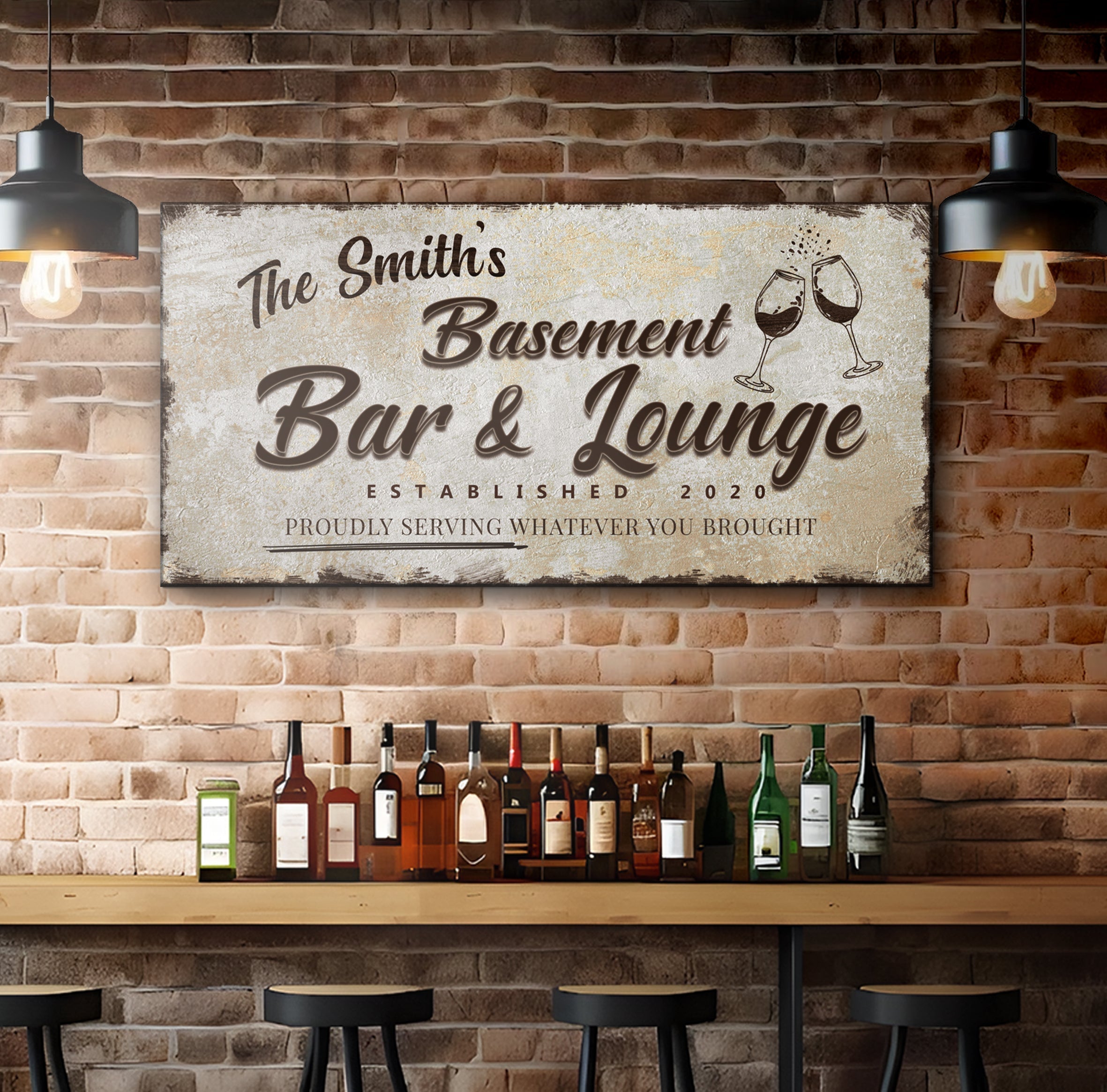 Personalized Basement Bar Sign: Custom Bar Signs for Home Bar – Perfect Man Cave Wall Decor on sale at MyriadMart