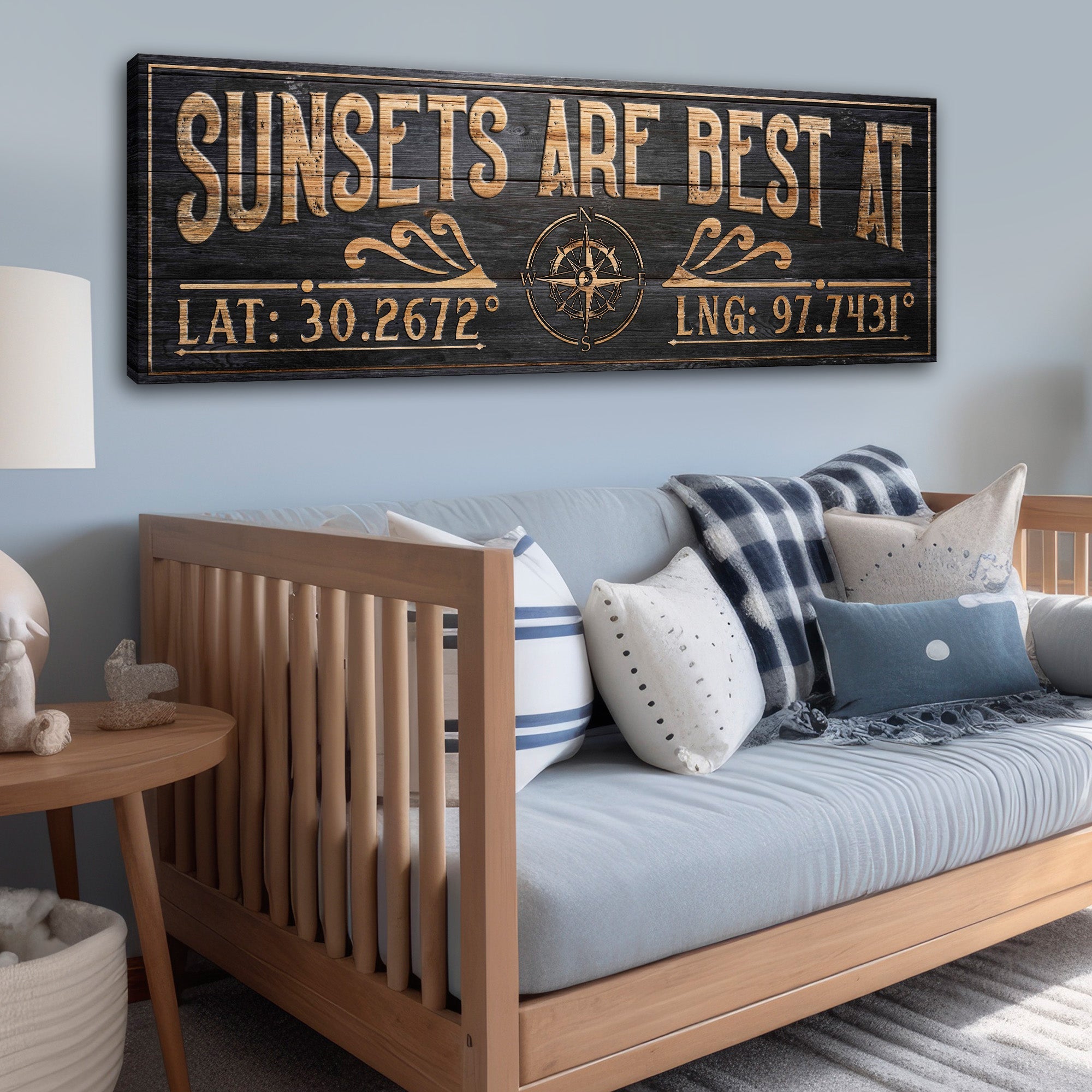 Sunsets Are Best At Coordinates Sign II on sale at MyriadMart
