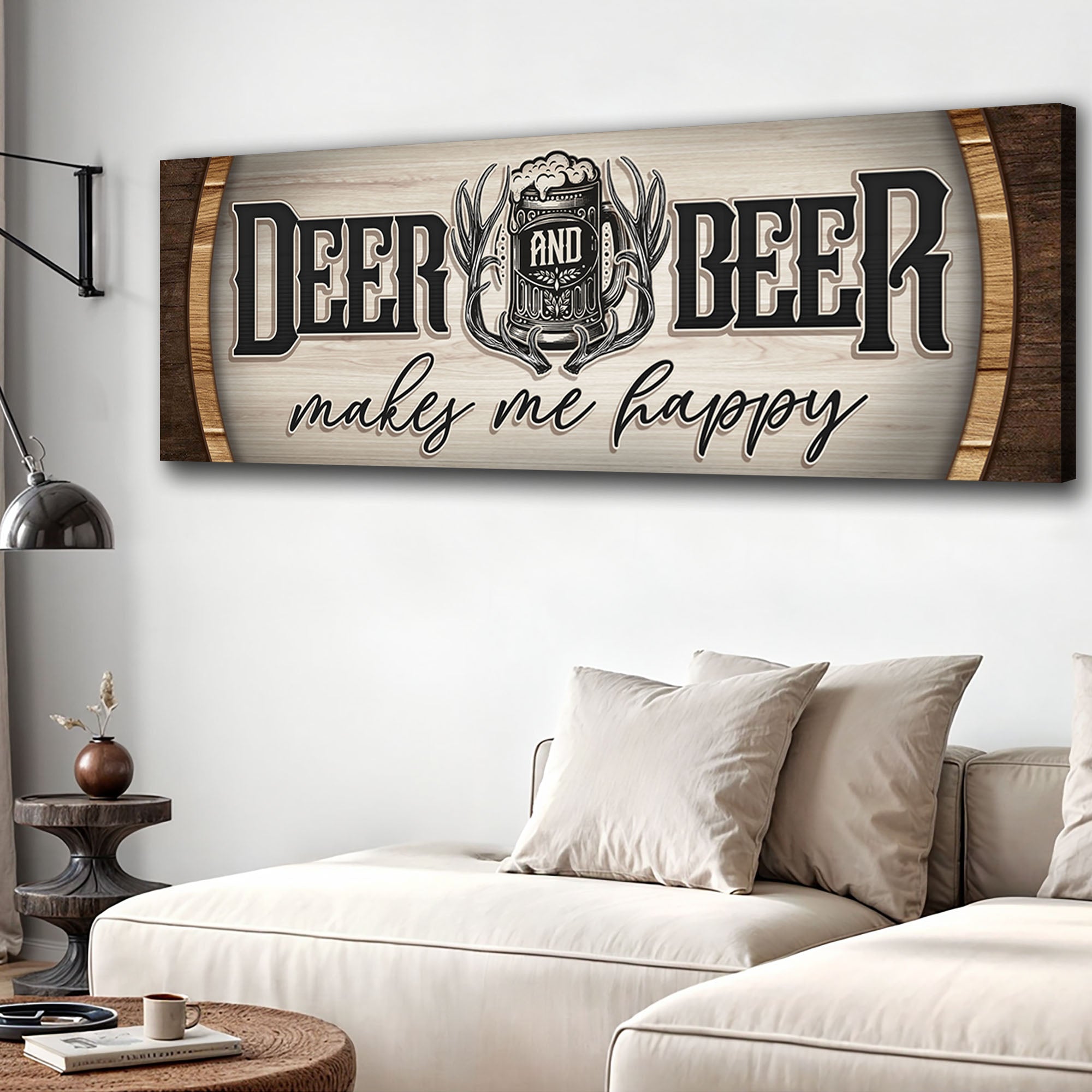 Deer And Beer Make Me Happy Hunting Sign II on sale at MyriadMart