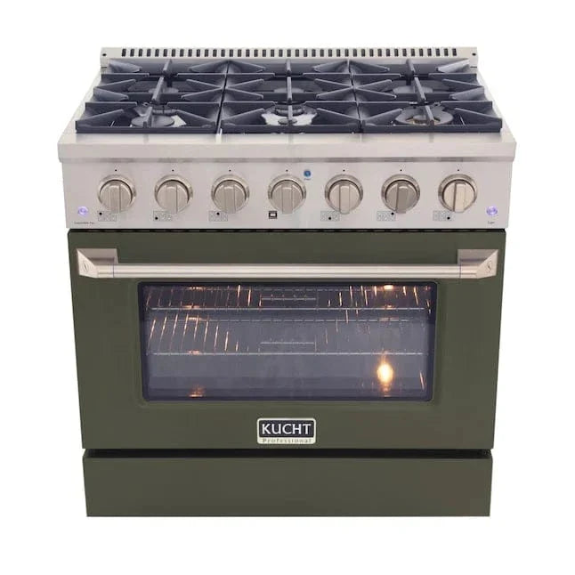 Kucht 36" Propane Range, in Stainless Steel, Grey Door, KNG361/LP-GR on sale at MyriadMart