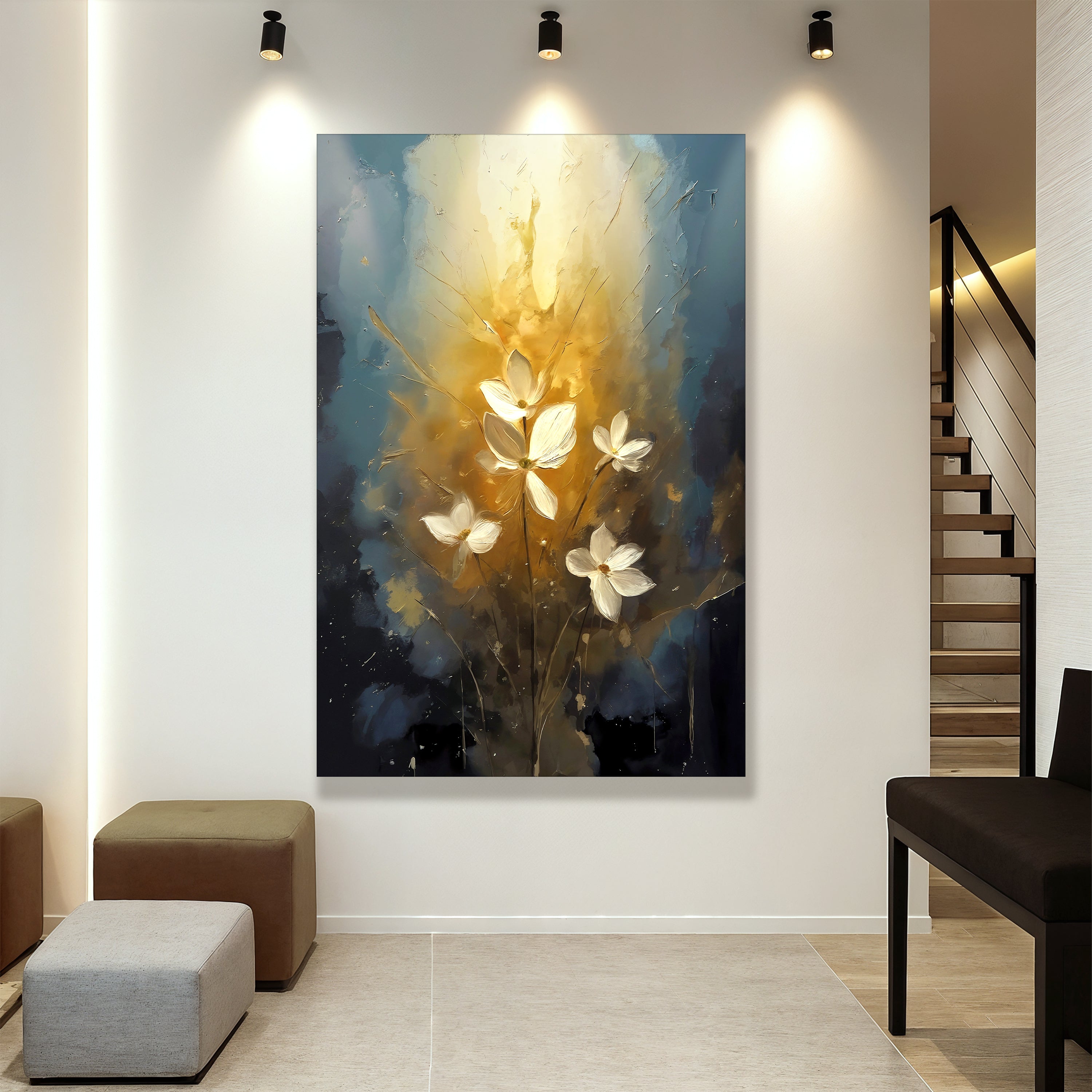Golden Glow Elegant Flower Wall Art on sale at MyriadMart