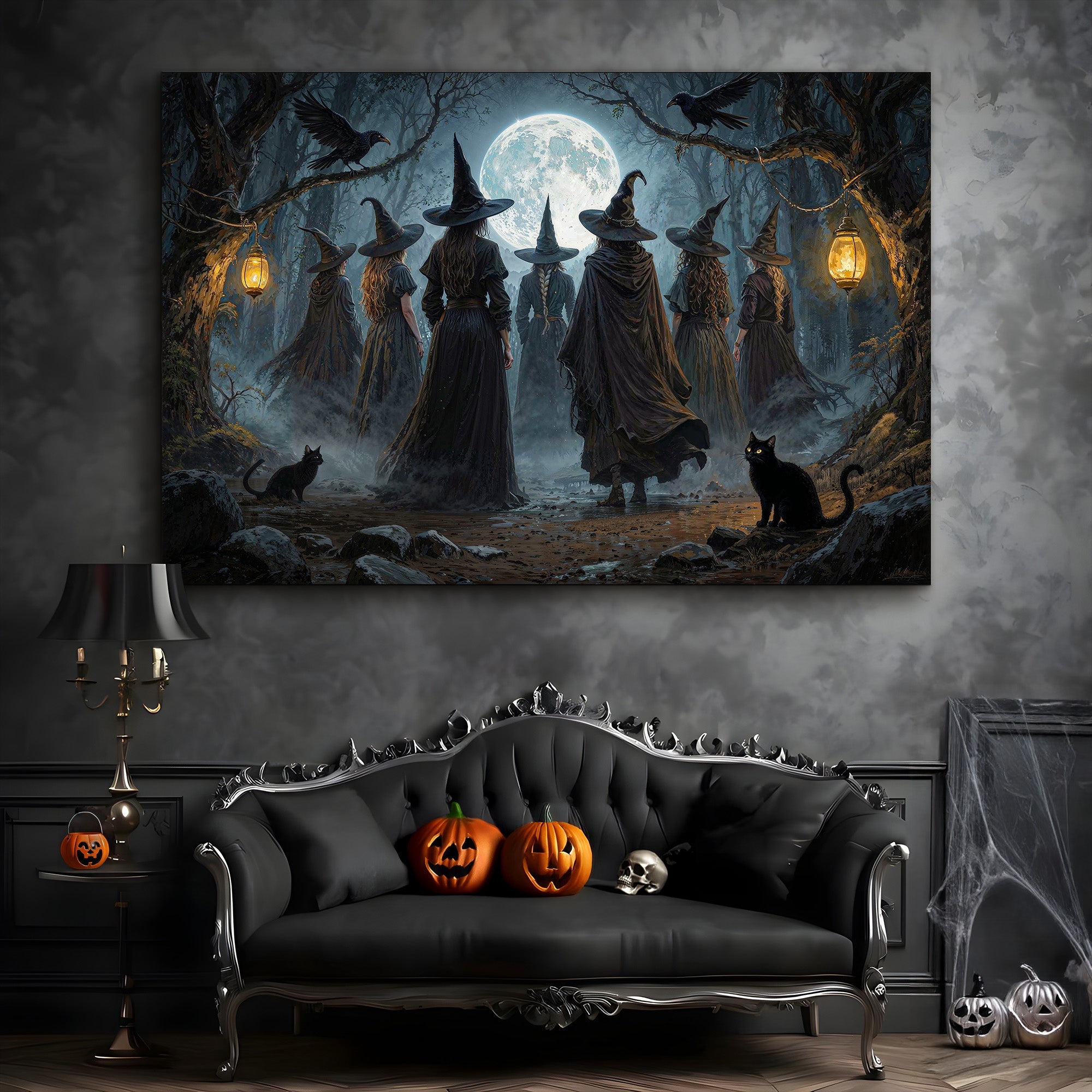 Coven of Witches Halloween Wall Art on sale at MyriadMart
