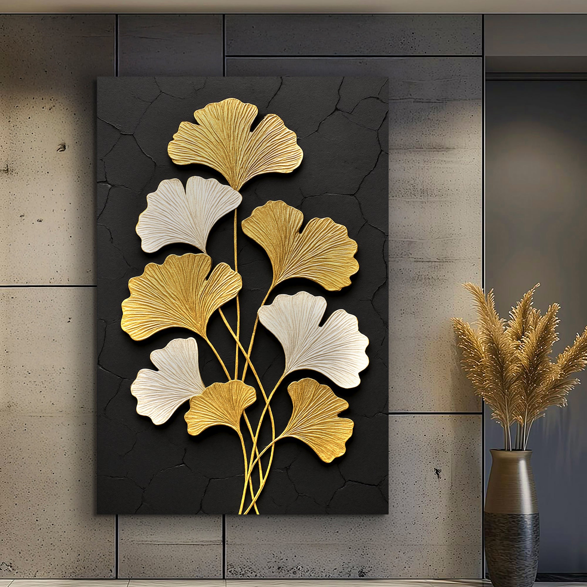 Golden Ginkgo Wall Art on sale at MyriadMart