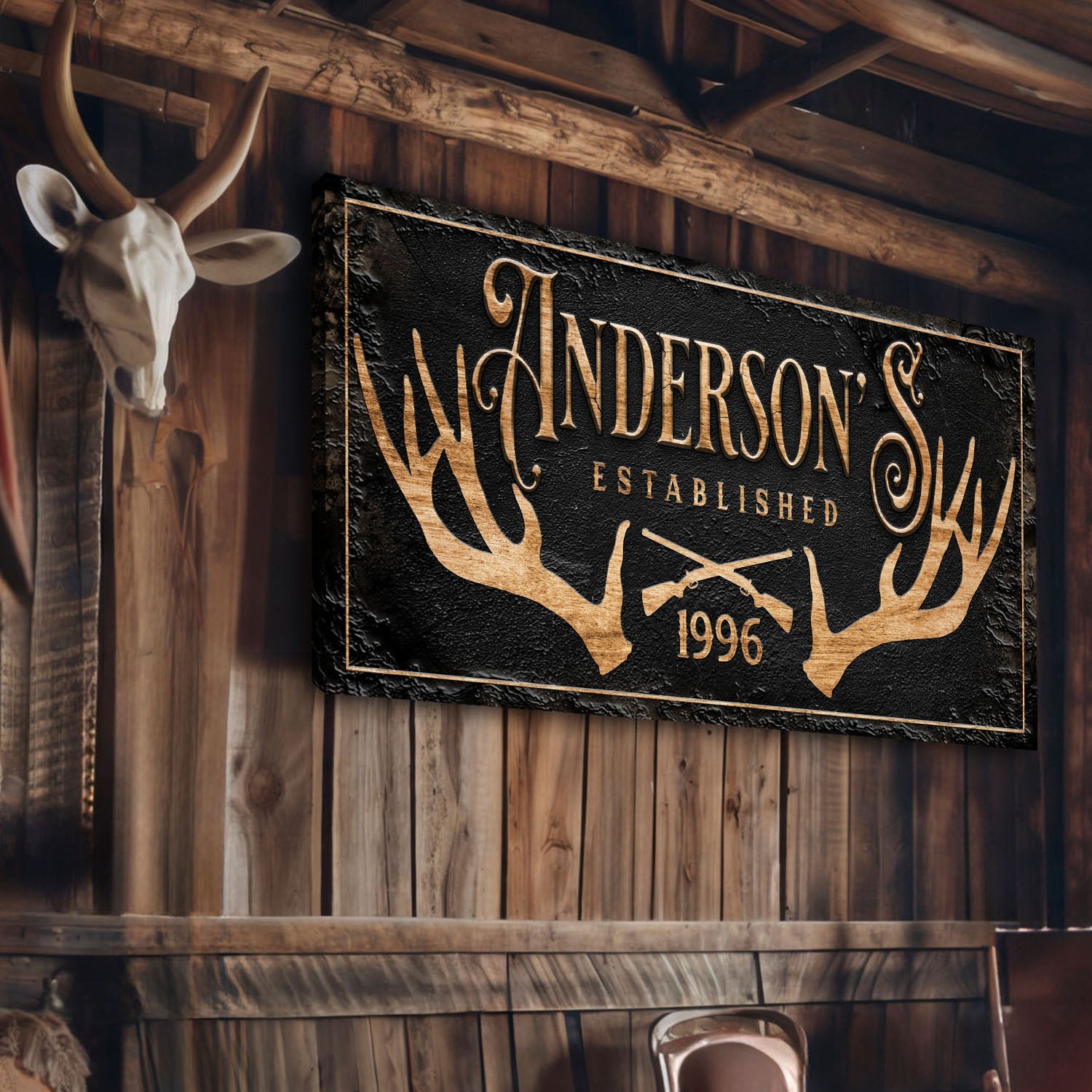 Personalized Family Antler Sign II on sale at MyriadMart