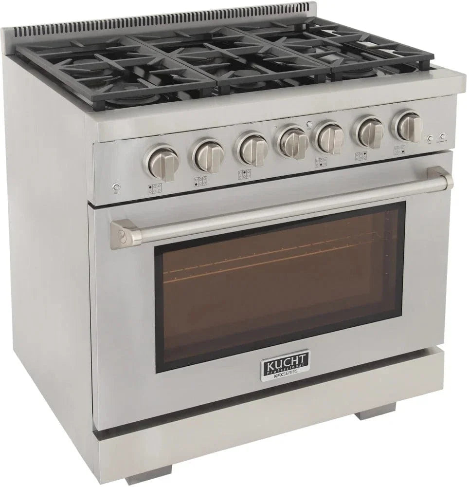 Kucht 36" Freestanding Professional Gas Range Liquid Propane KFX3600X/LP-S on sale at MyriadMart
