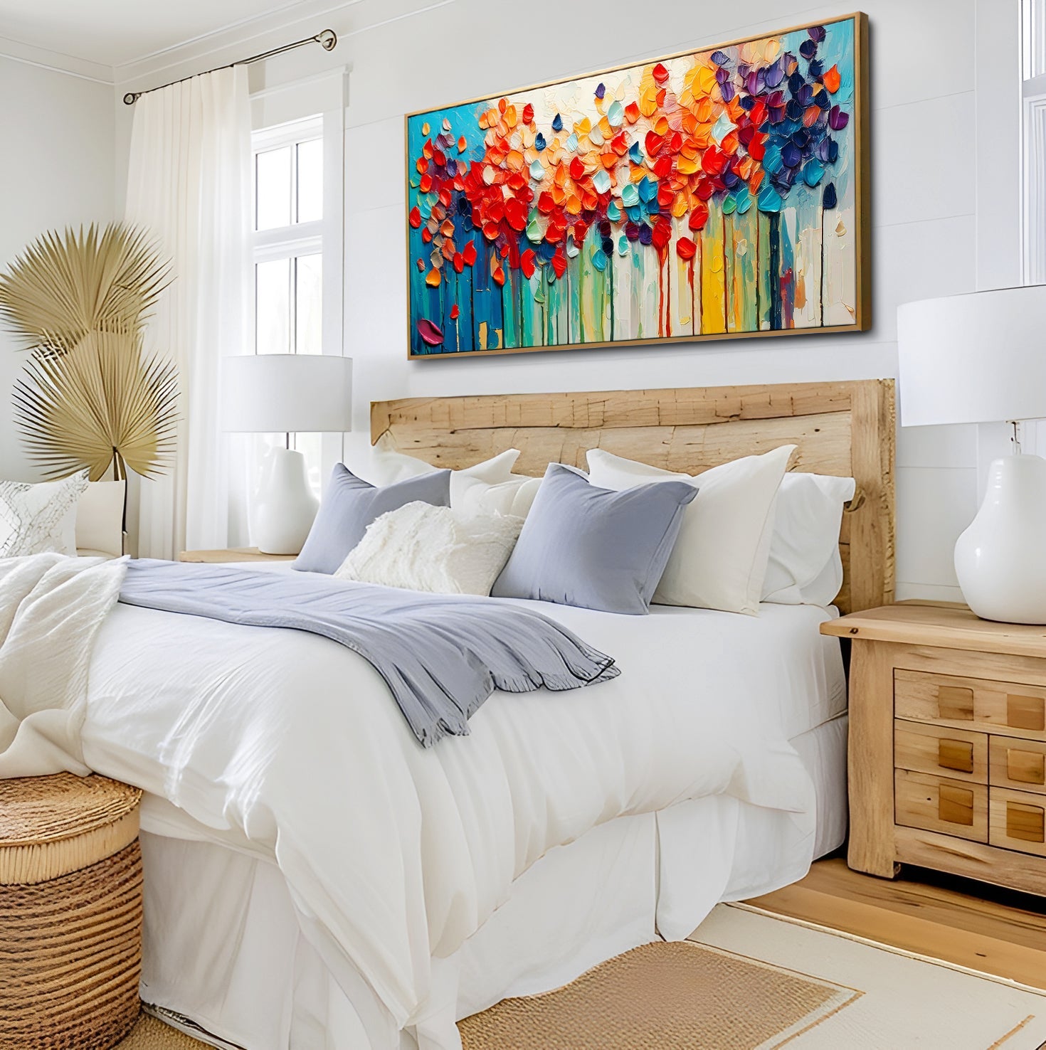 Colorful Petals Impasto Wall Art on sale at MyriadMart