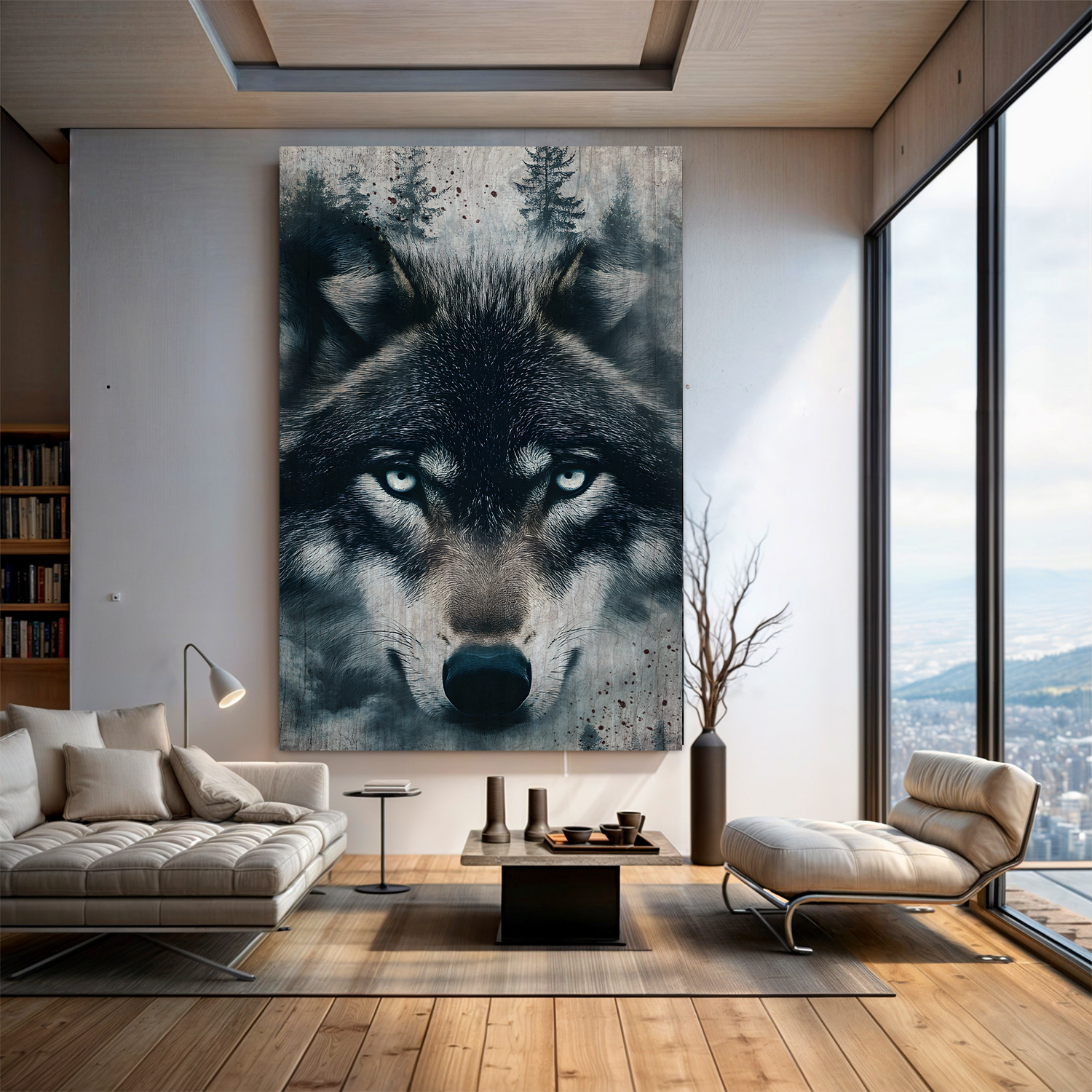 Wolf Double Exposure Wall Art III on sale at MyriadMart