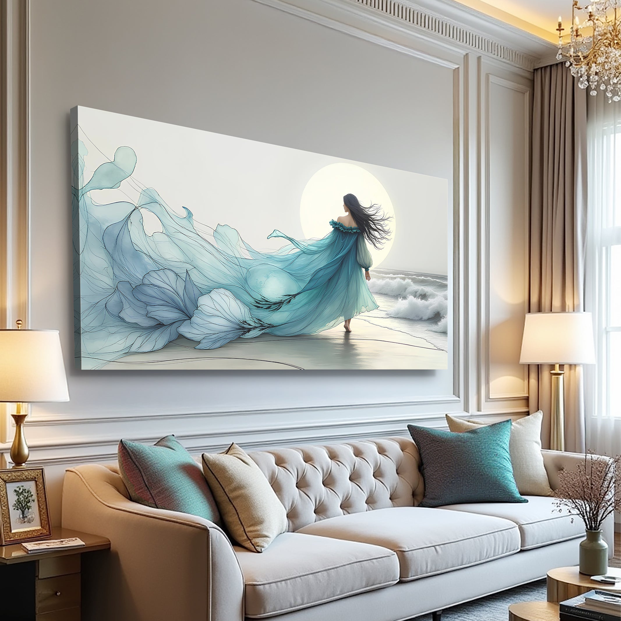 Swirling Winds by the Ocean Abstract Wall Art on sale at MyriadMart
