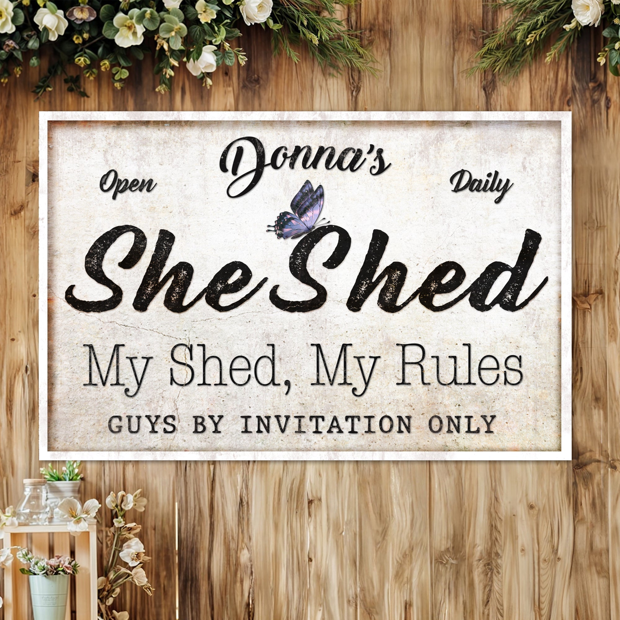Personalized She Shed Sign XIX on sale at MyriadMart